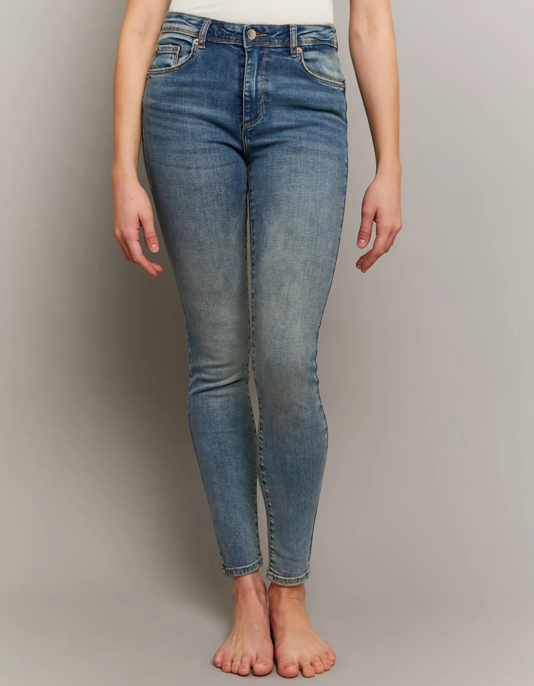 Cheap Jean Skinny Push-Up Taille Mi-Haute Jeans