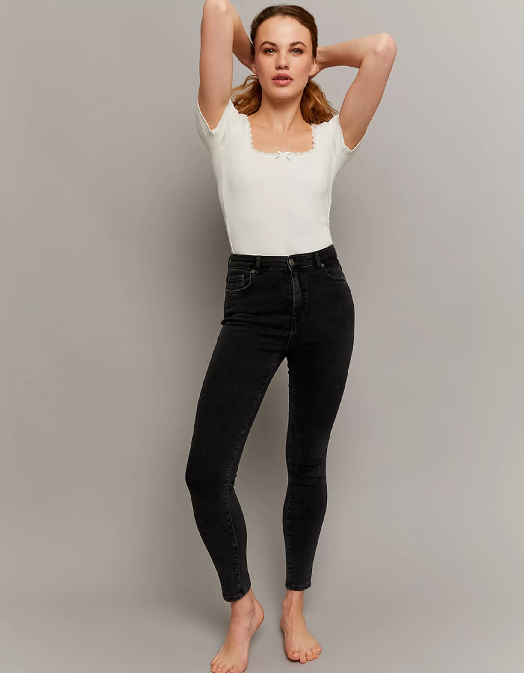 Clearance Jean Skinny Taille Haute Jeans
