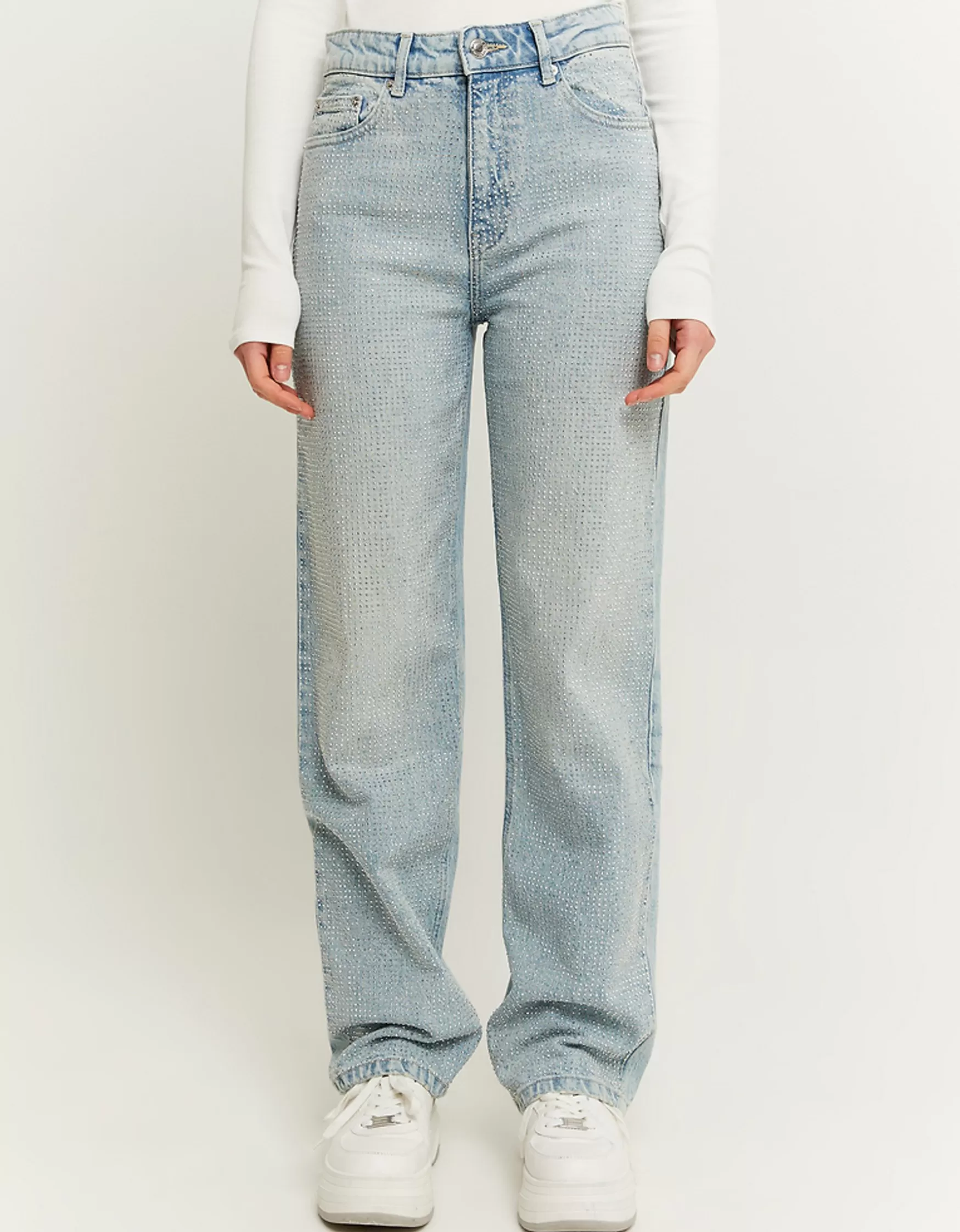 Online Jean Straight avec strass Jeans