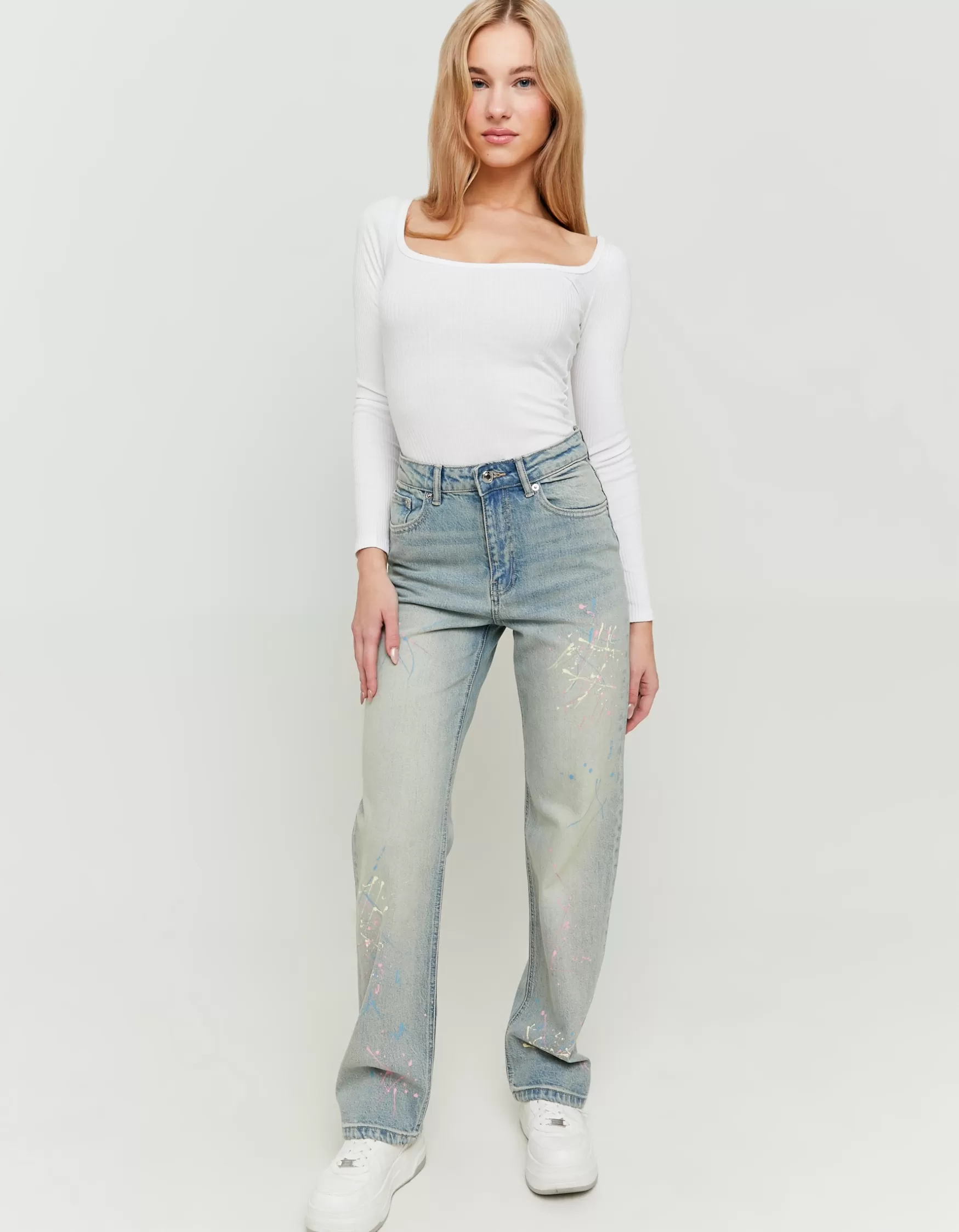 Flash Sale Jean Straight Taille Haute Jeans