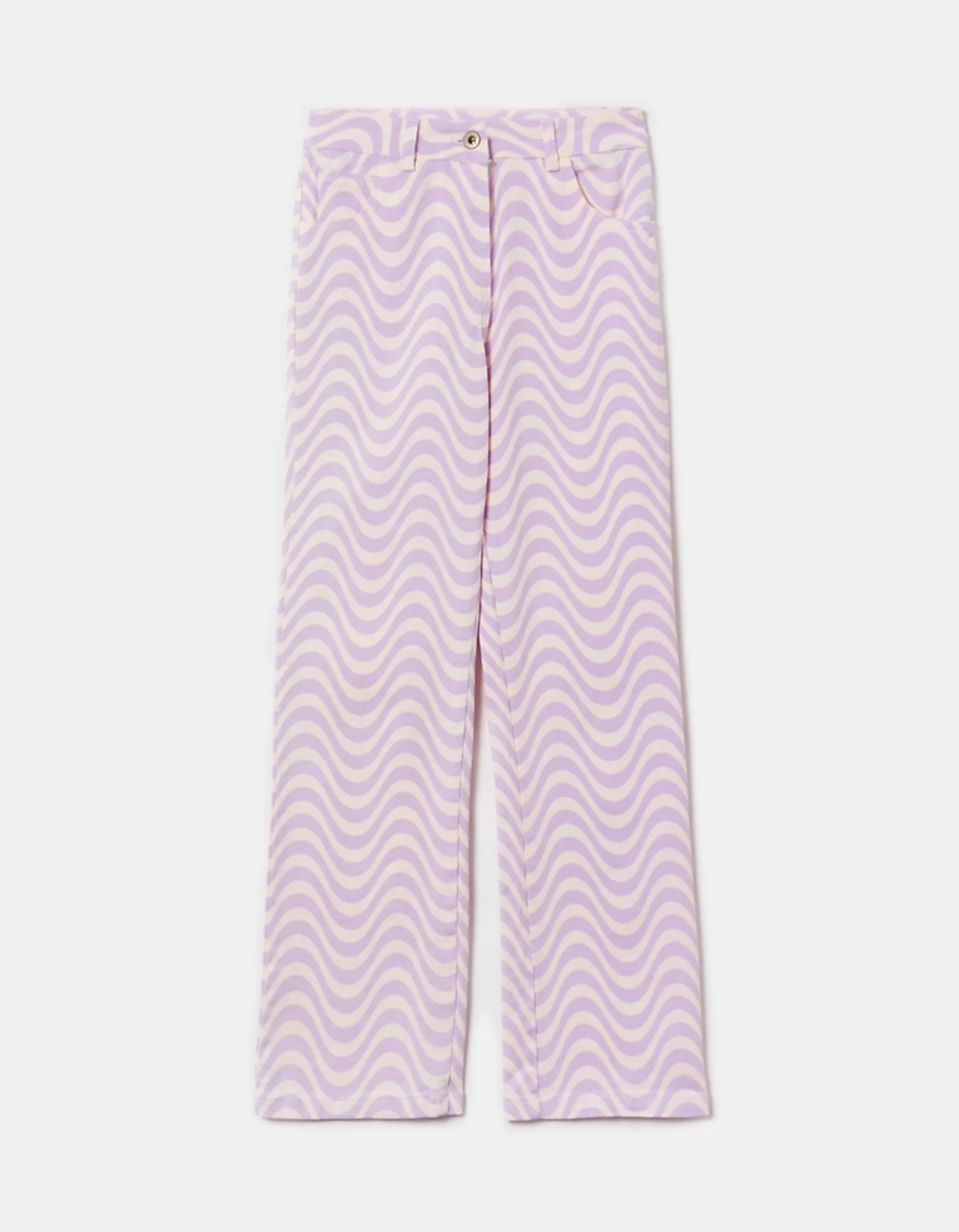 Sale Jean Taille Haute Rayé Pantalons