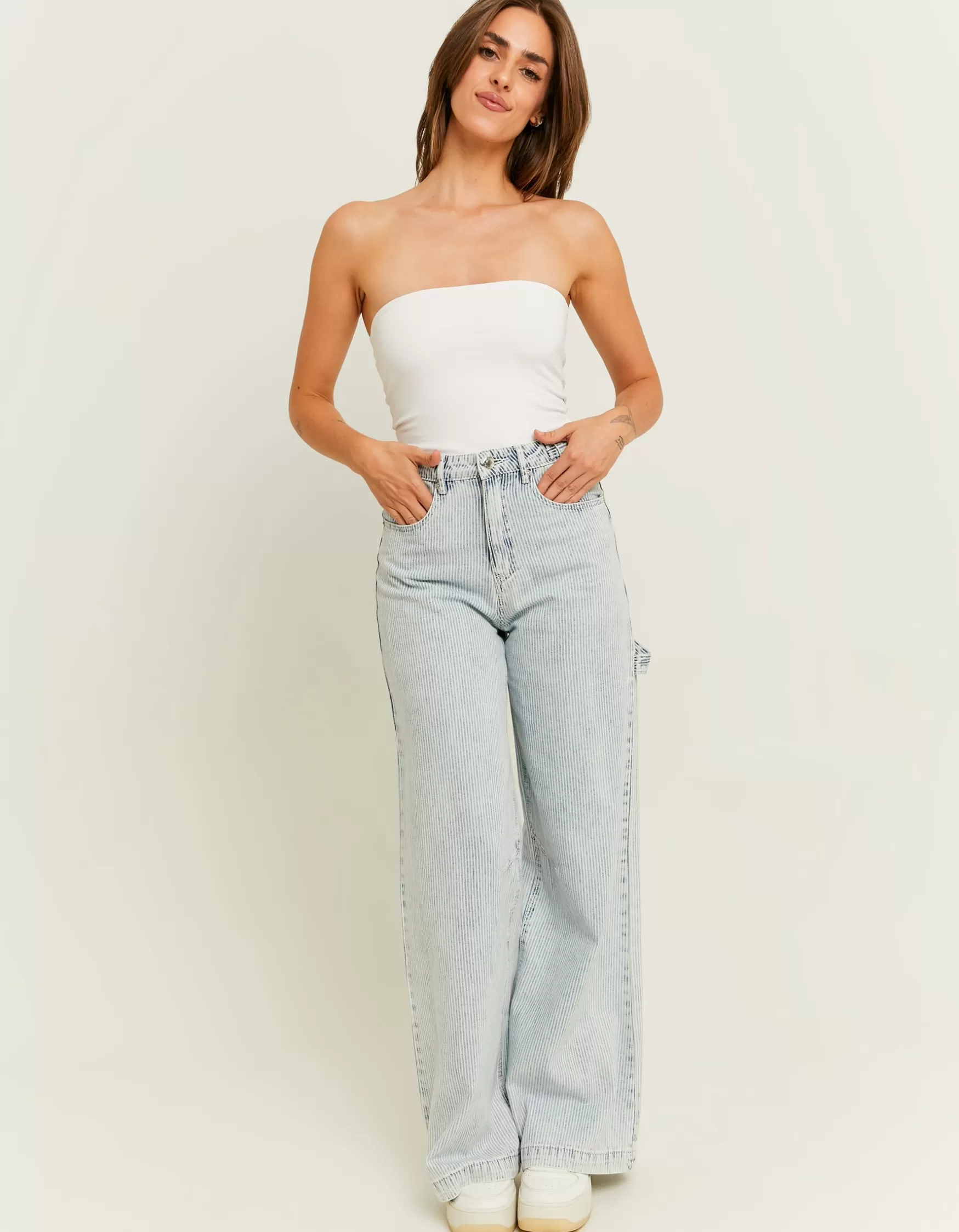 Online Jean Wide Leg à Rayures Jeans