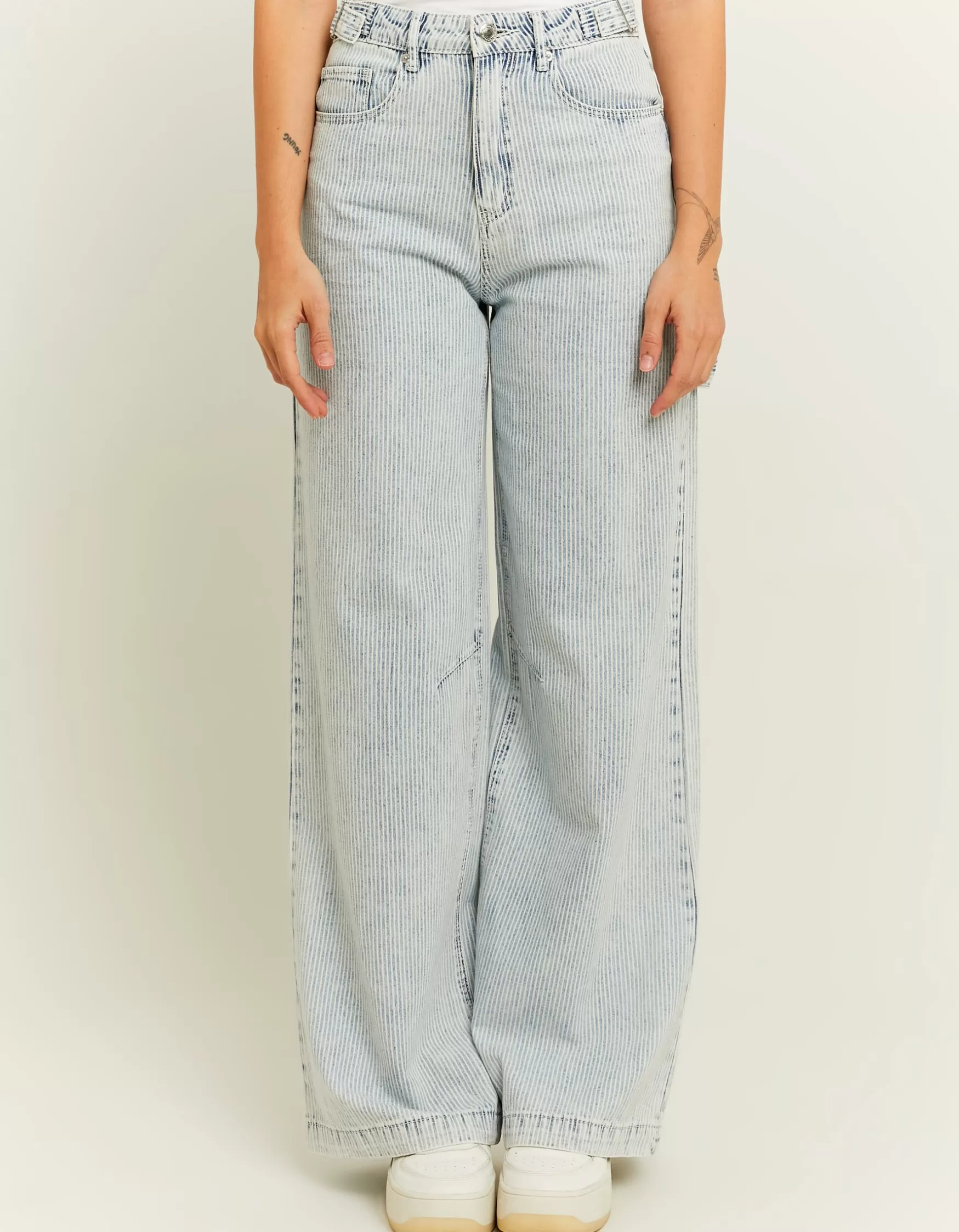 Online Jean Wide Leg à Rayures Jeans
