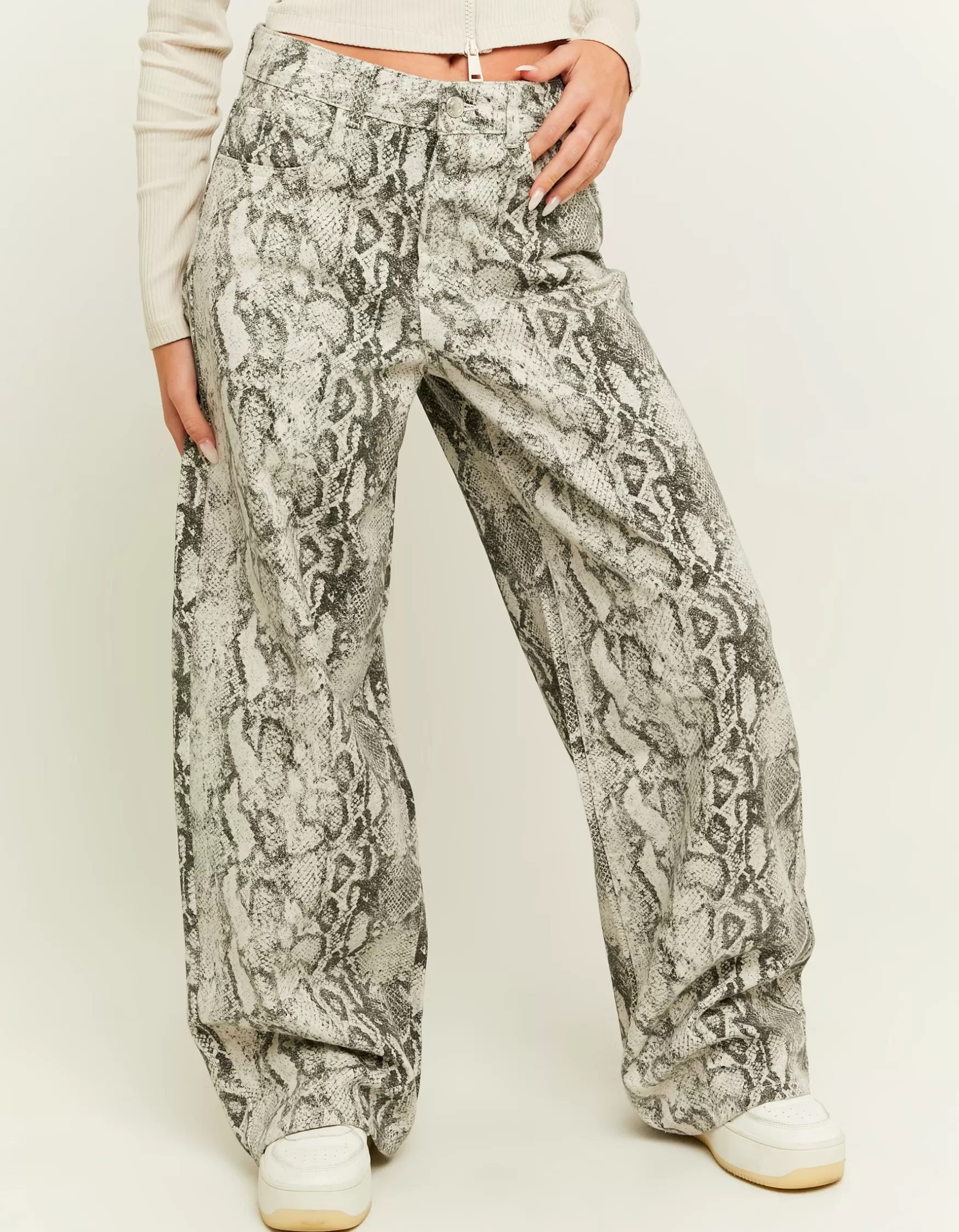 Hot Jean Wide Leg Imprimé Serpent Jeans