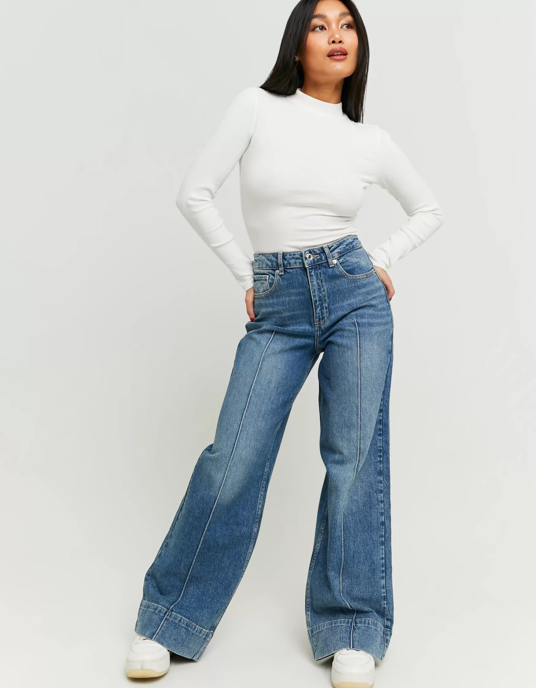 Shop Jean Wide Leg Taille Haute Jeans