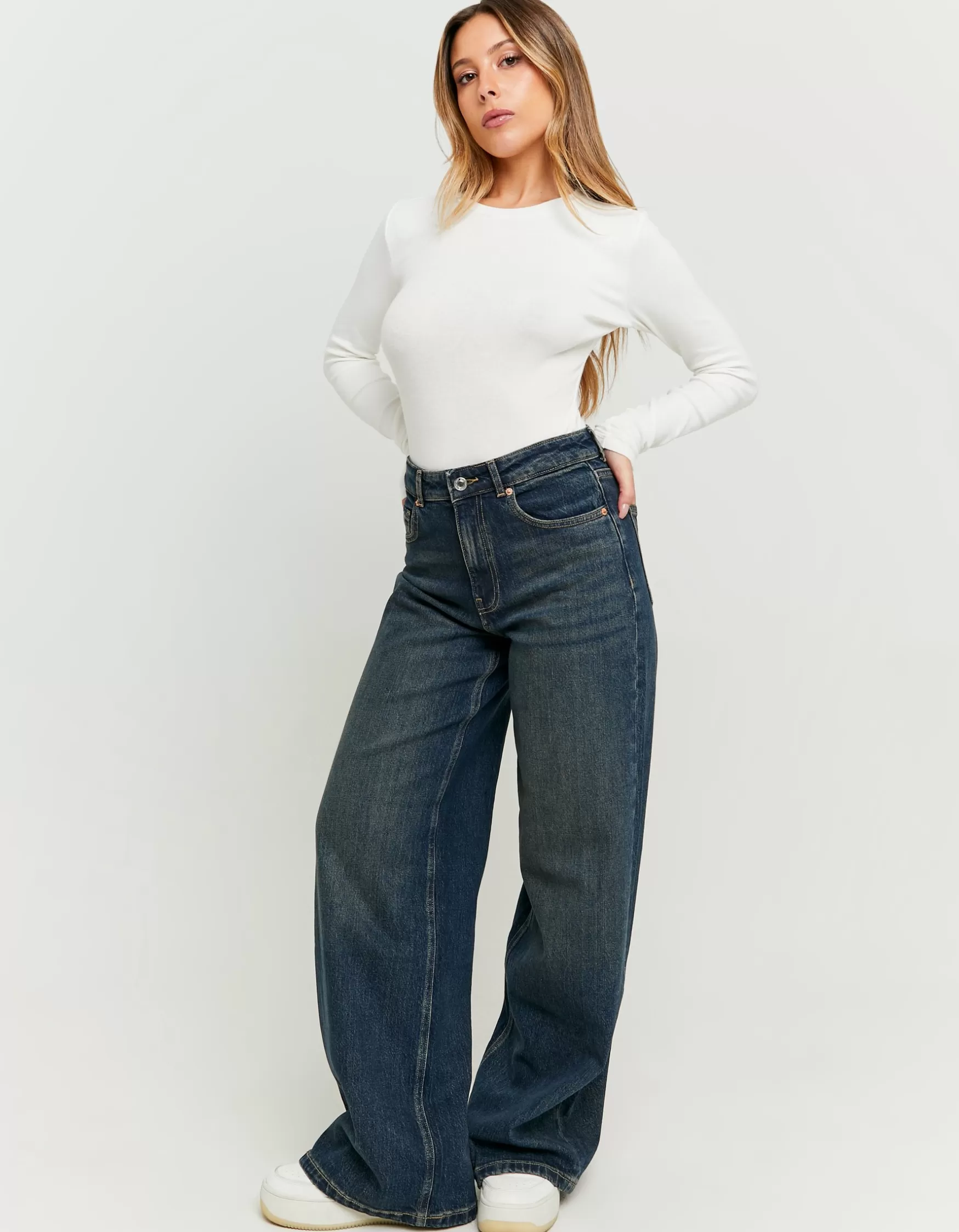 Shop Jean Wide Leg Taille Haute Jeans