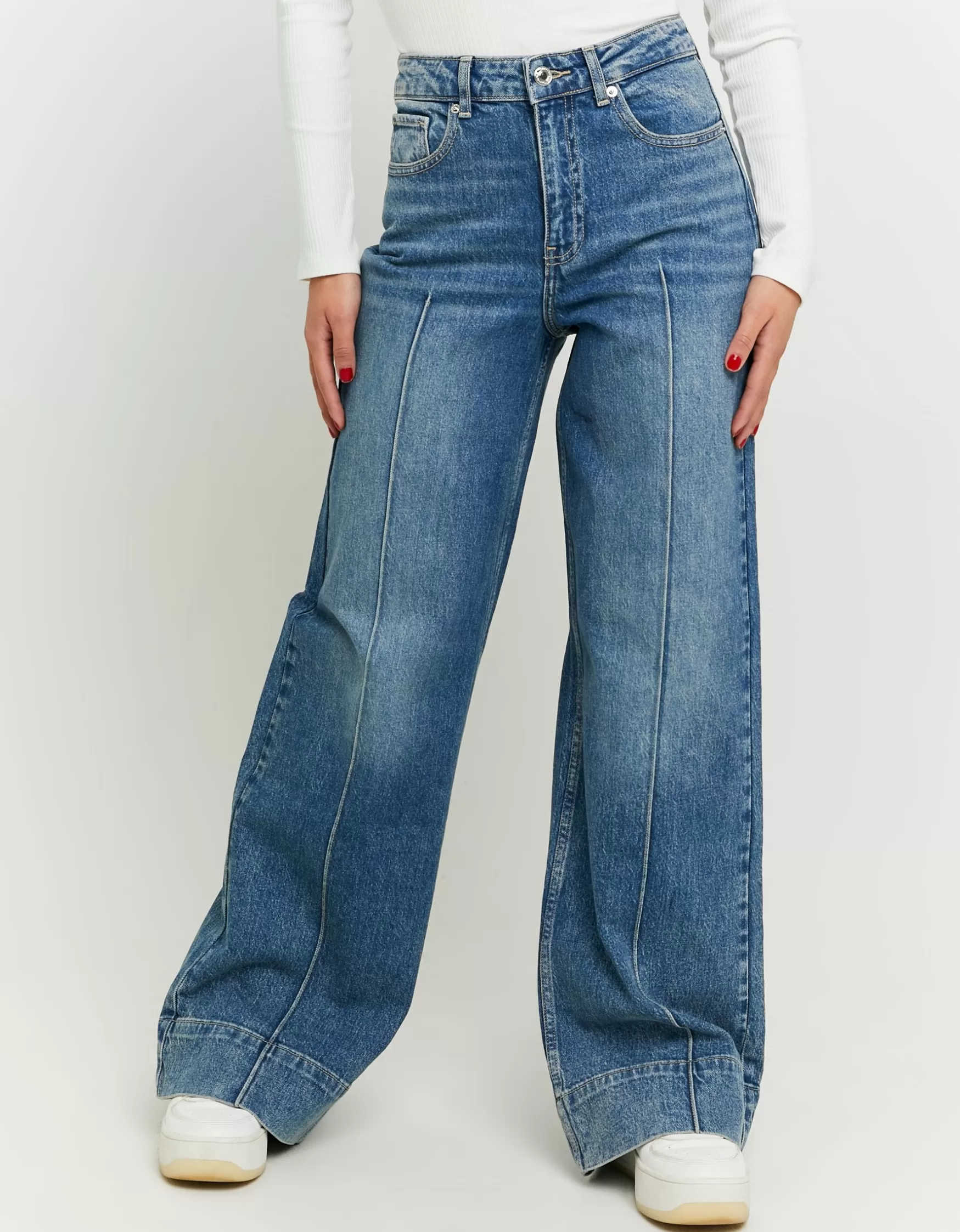 Shop Jean Wide Leg Taille Haute Jeans