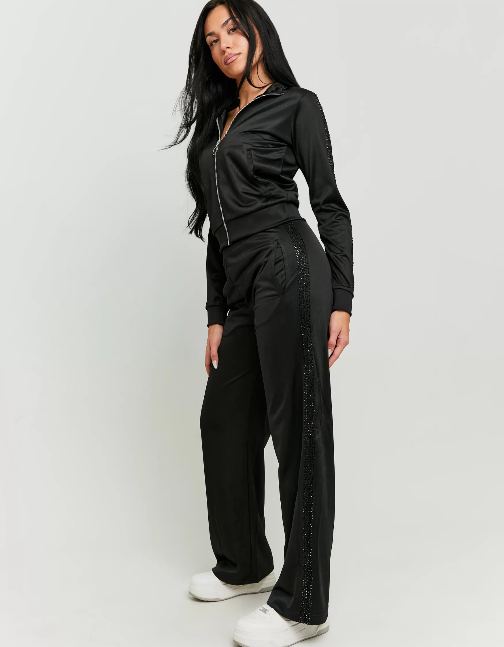 Hot Jogging Straight Leg avec Bandes Latérales en Strass Pantalons | Sweats & Hoodies