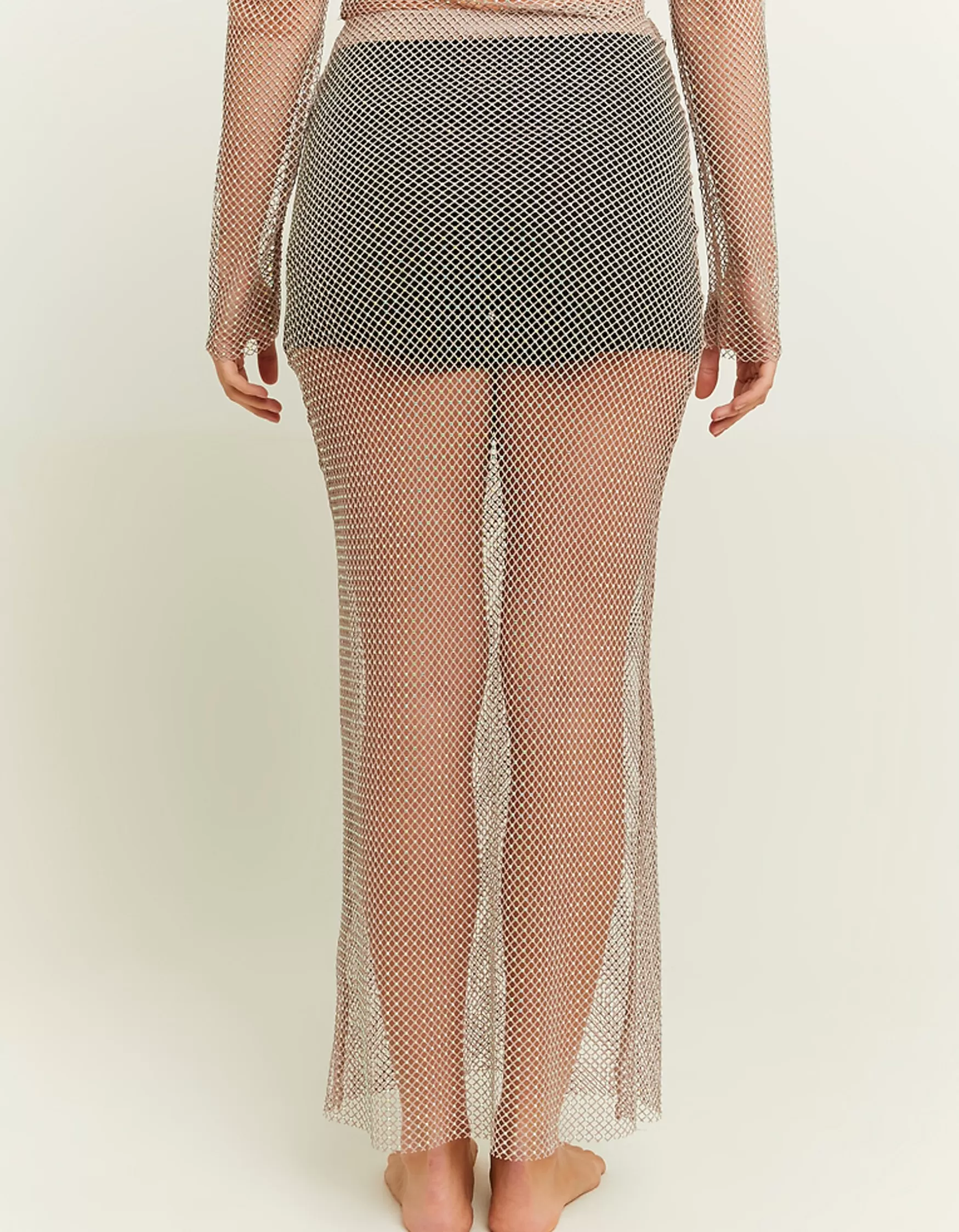 Discount Jupe Longue en Filet avec Strass Jupes