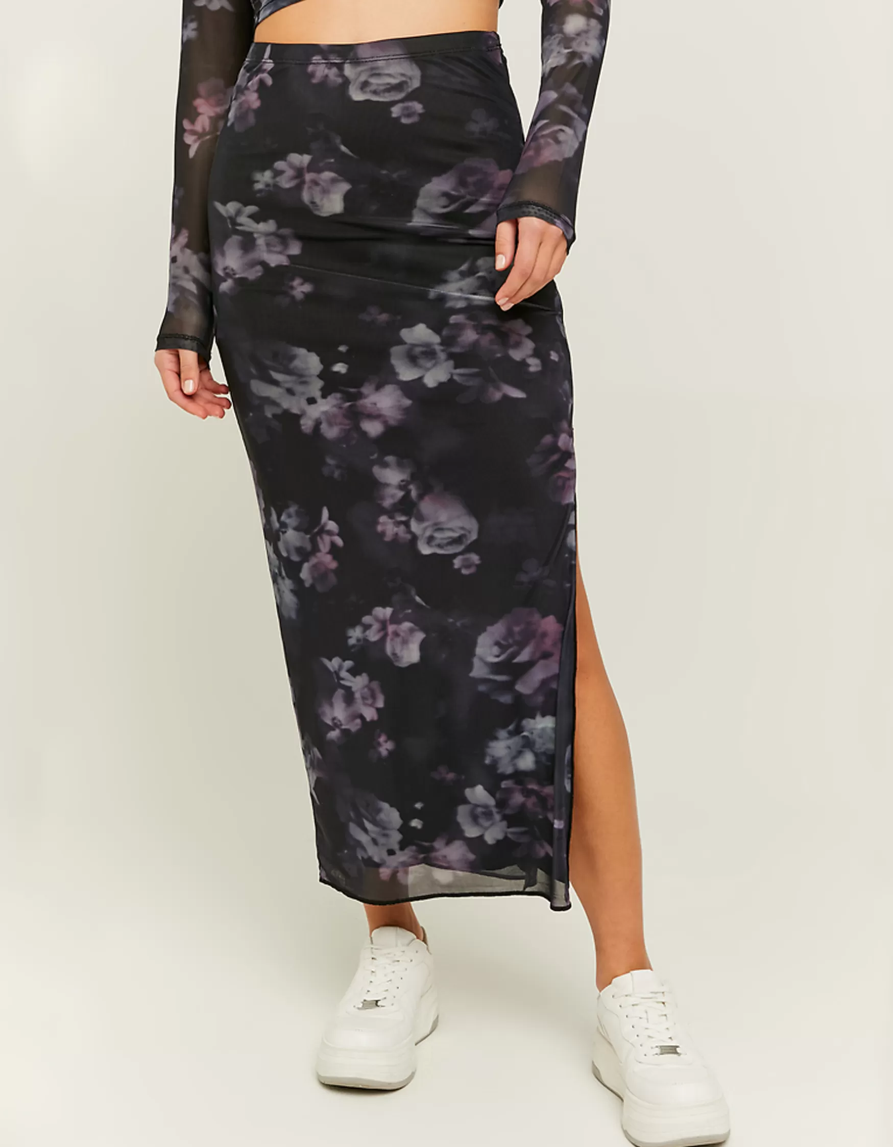 Flash Sale Jupe midi en mesh à fleurs es Jupes | Total Look