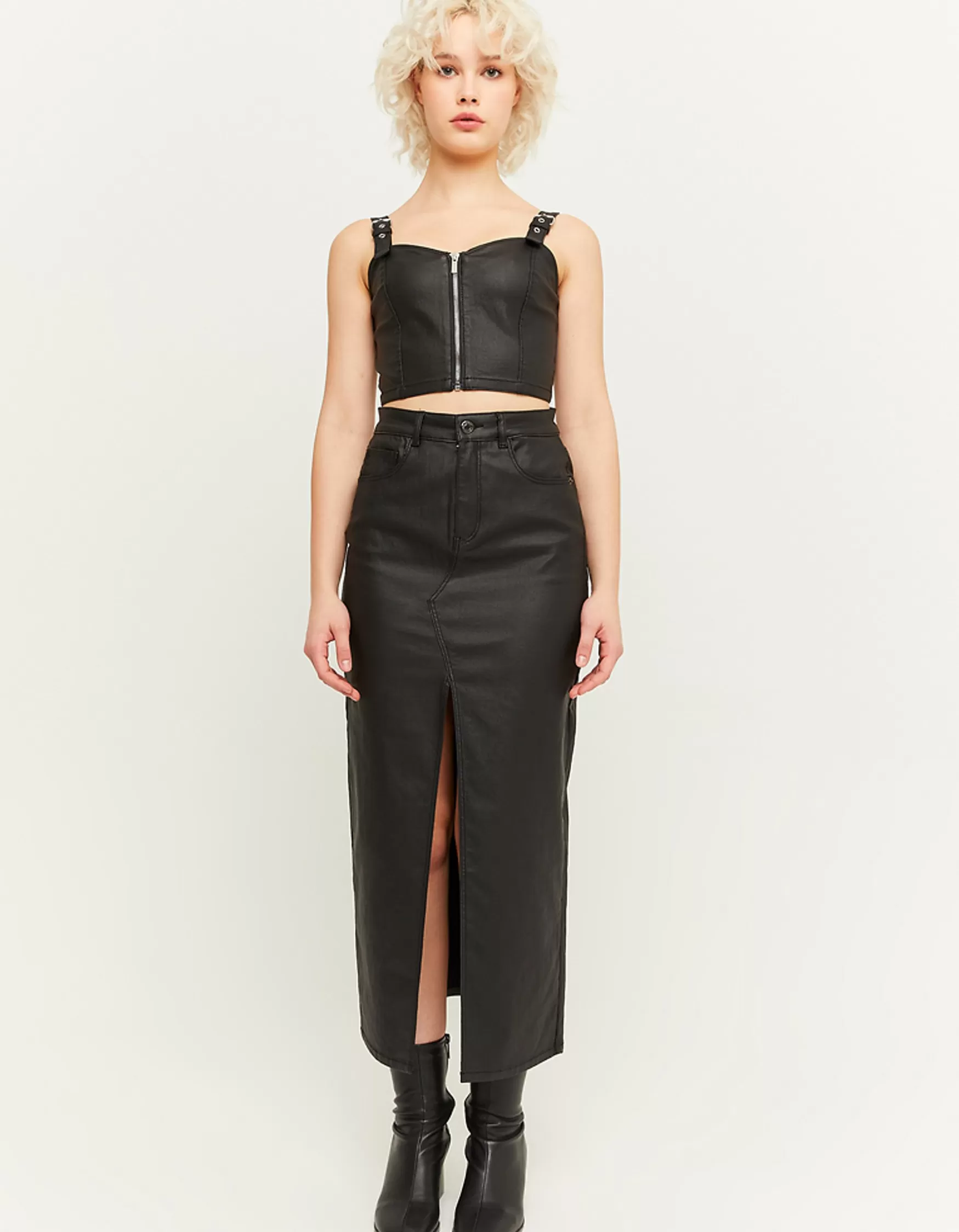 Clearance Jupe midi enduite e Jupes