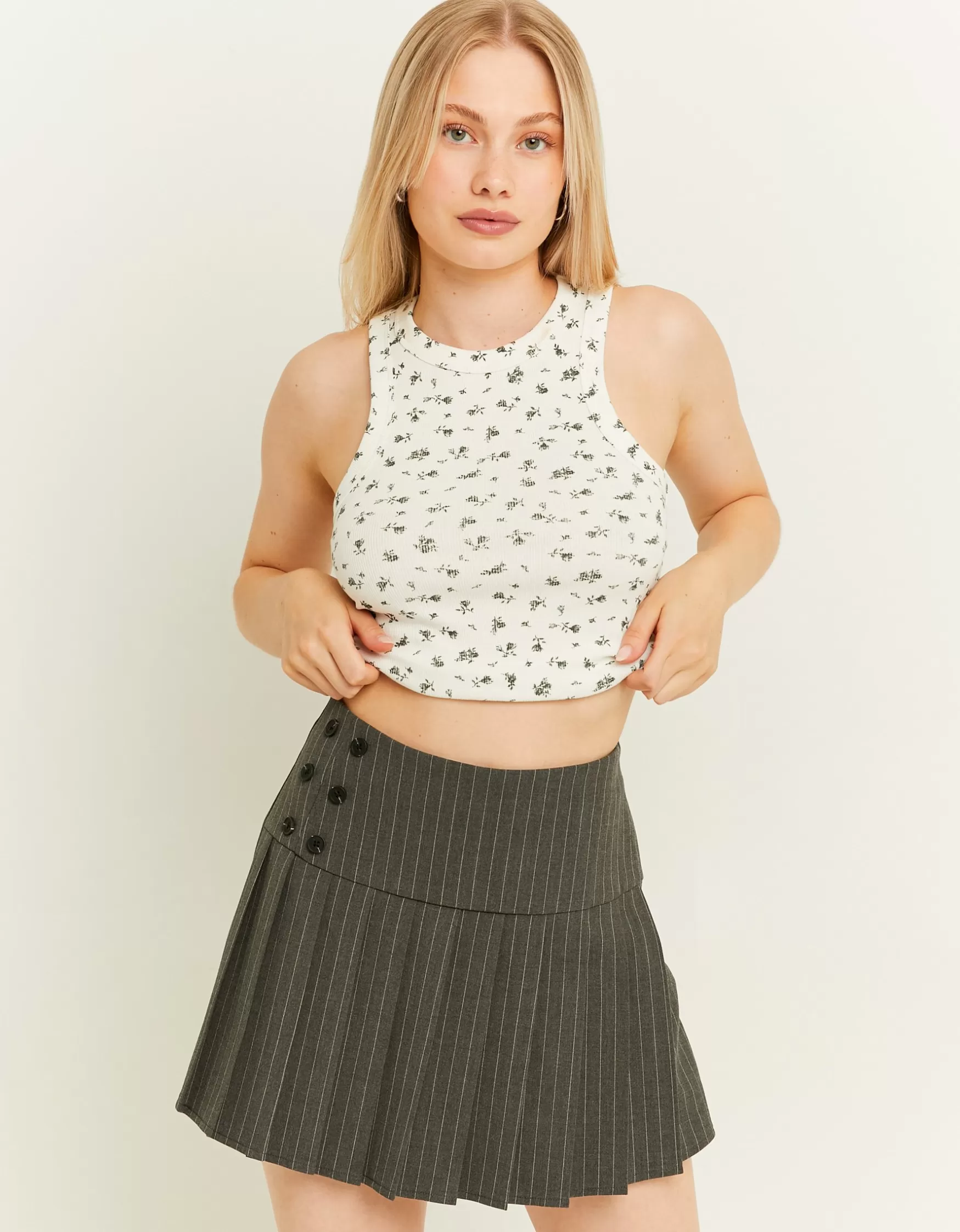 Clearance Jupe-Short Plissée à Fines Rayure Jupes | Shorts