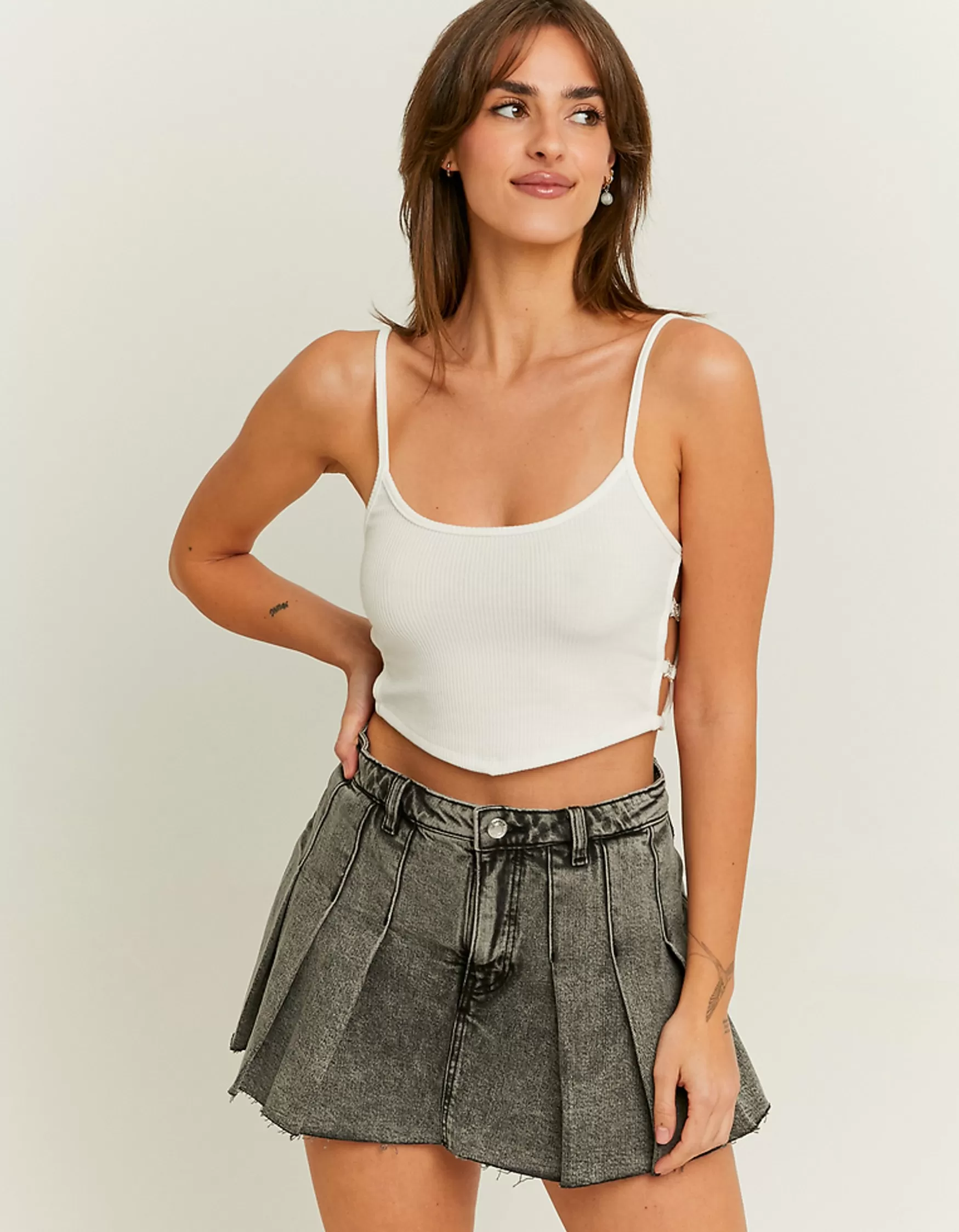 Sale Jupe-Short Plissée en Jean Jupes | Shorts