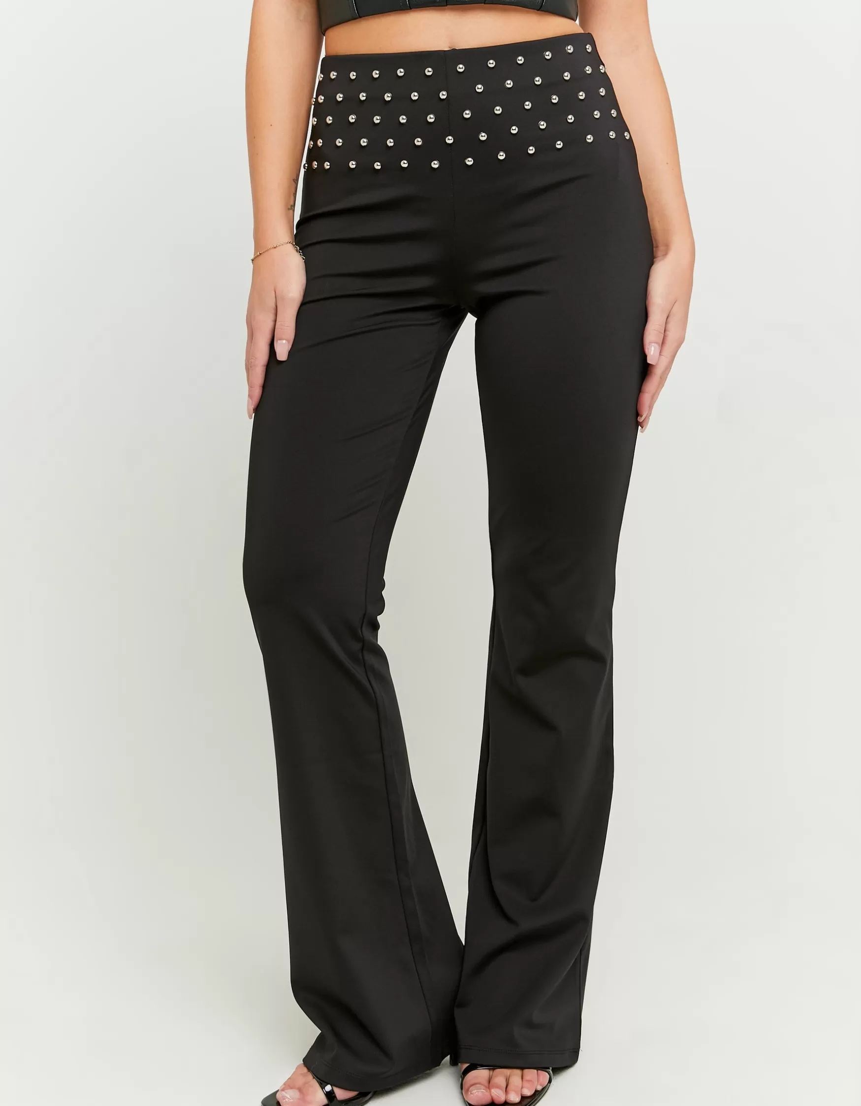 New Legging Flare Taille Mi-Haute avec Clous Pantalons | Leggings