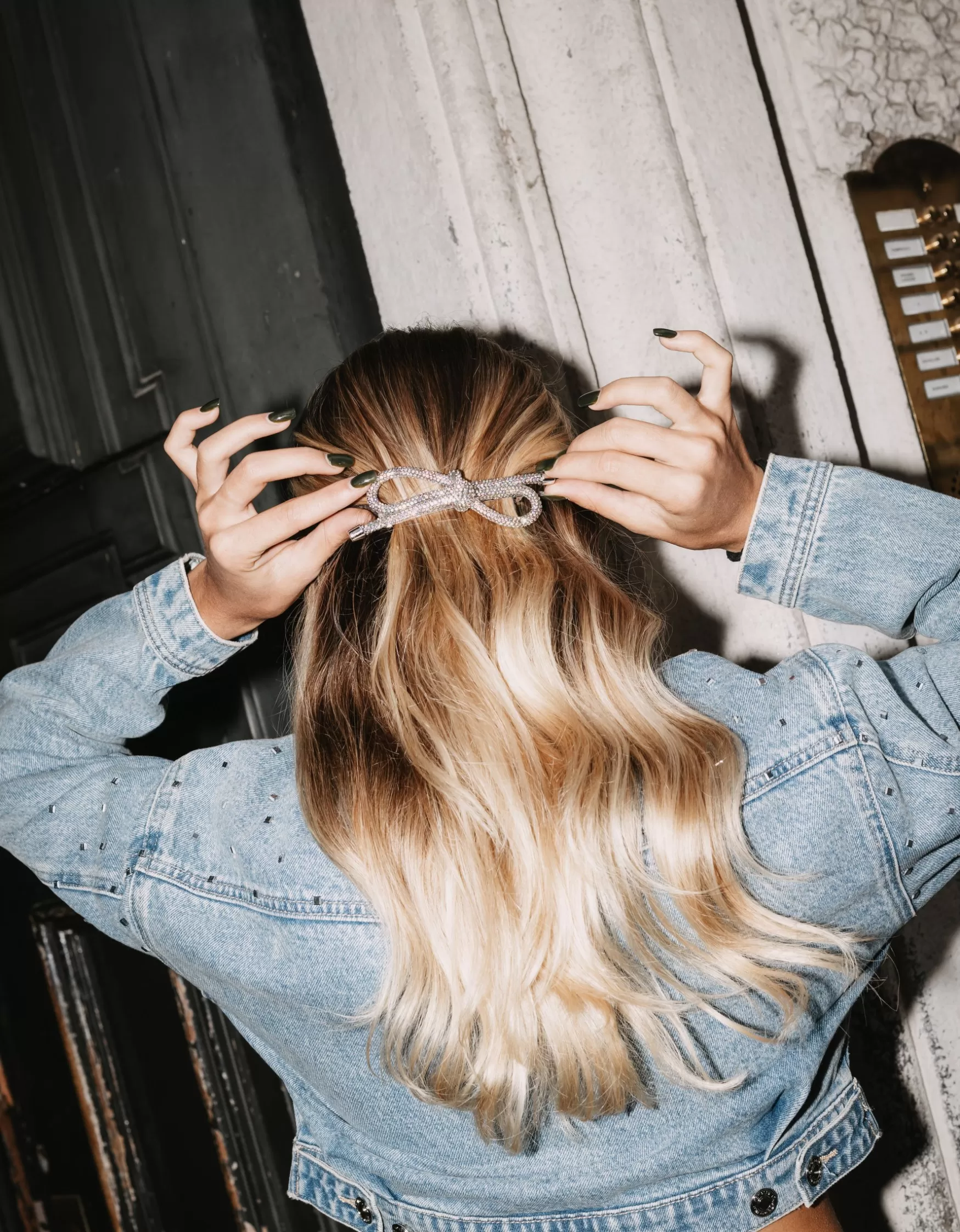 Store Lot de 2 Nœuds à Cheveux Ornés de Strass Accessoires