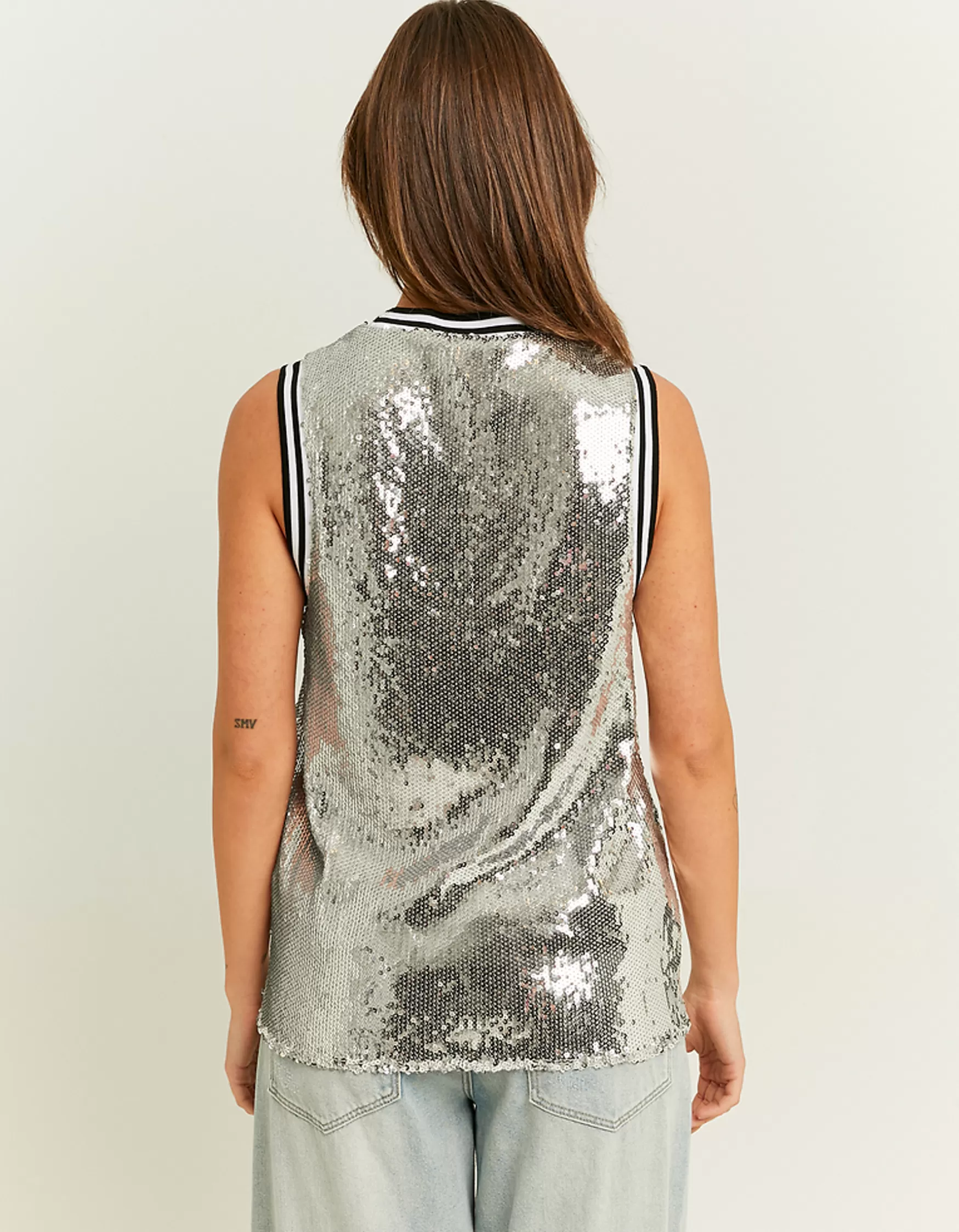 Clearance Maillot de Basket en Sequins T-Shirts Imprimés
