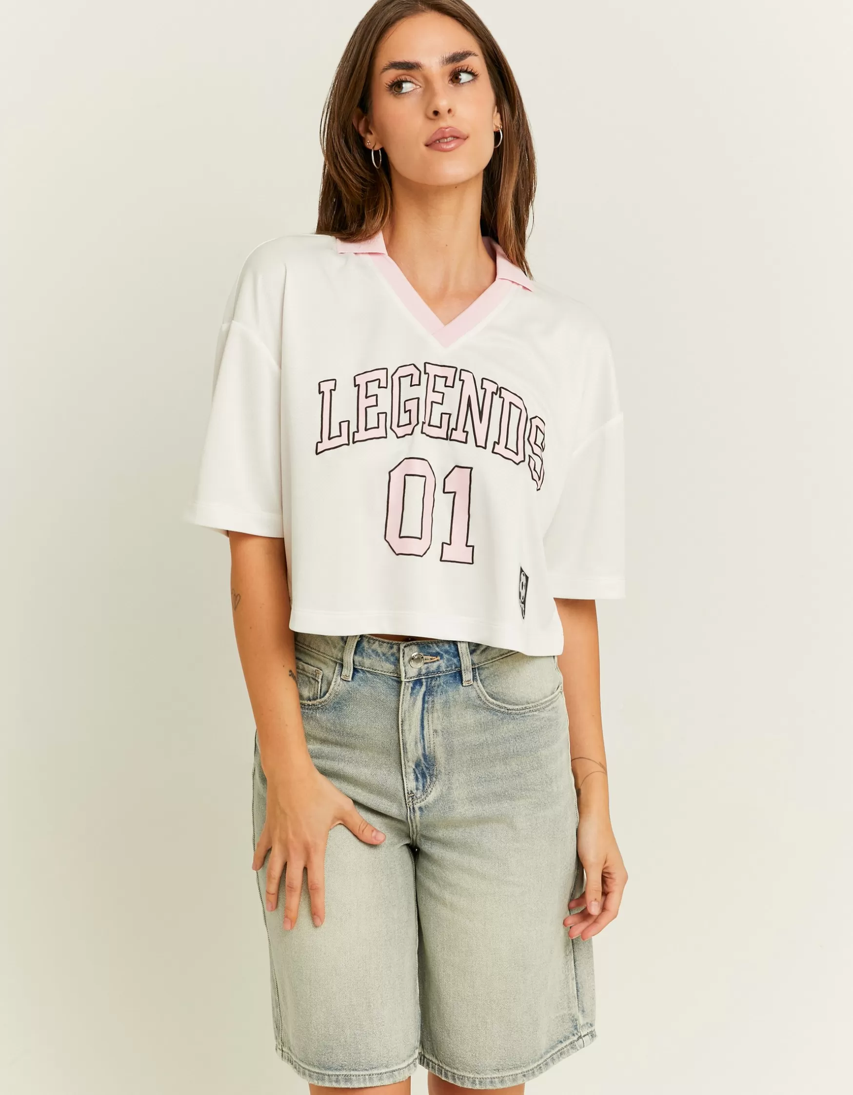 Cheap Maillot de Foot Court en Dentelle T-Shirts Imprimés