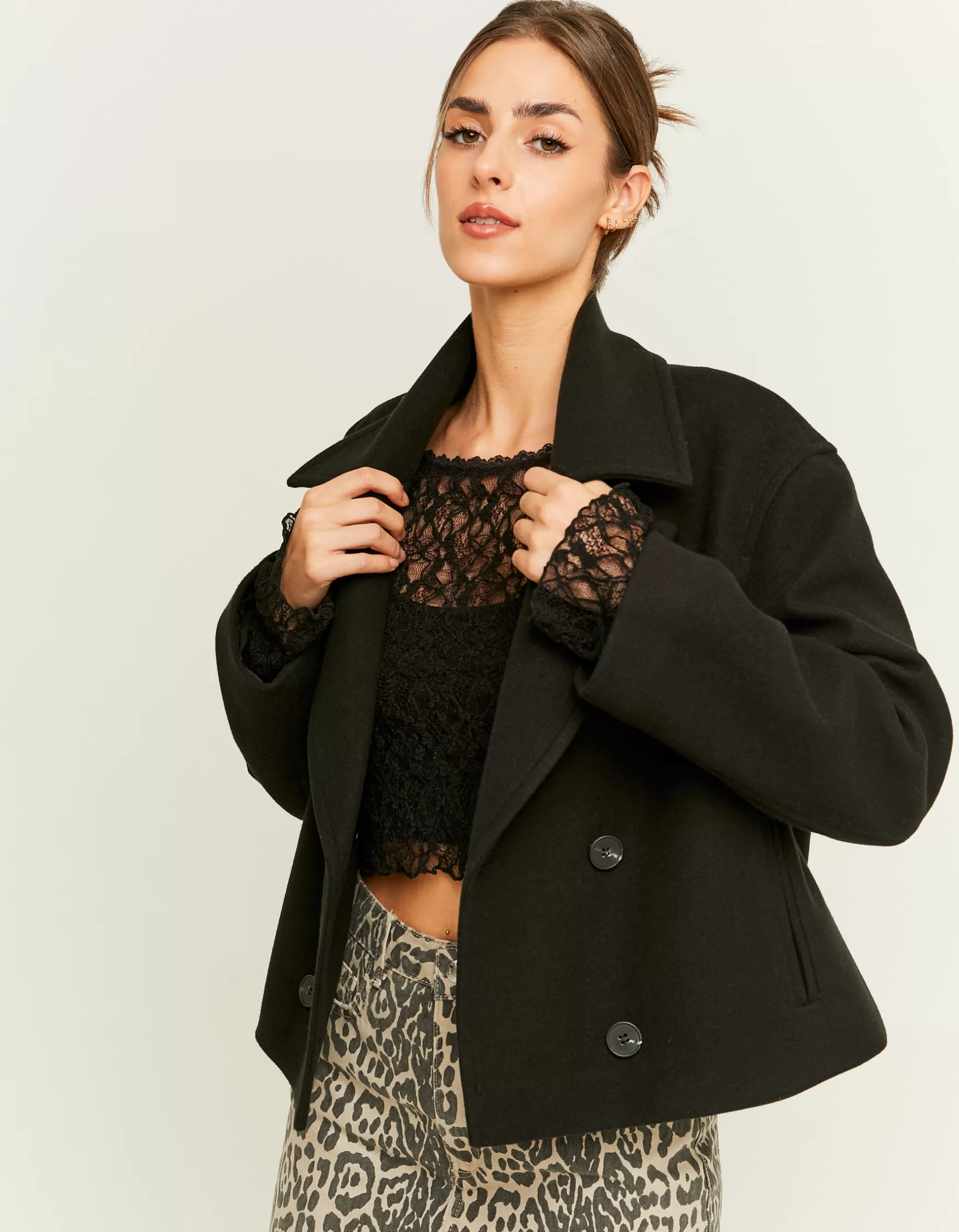 Fashion Manteau Court Toucher Laine Vestes