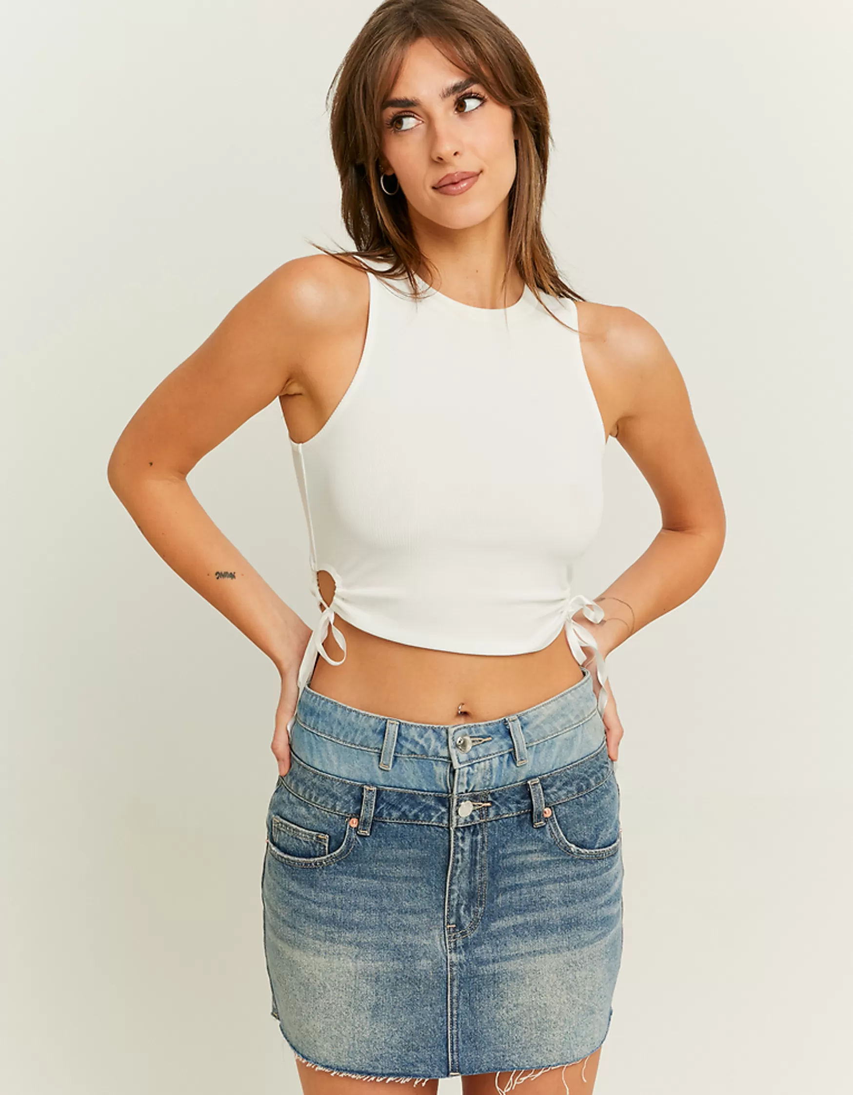 Discount Mini Jupe en Jean Double Jupes