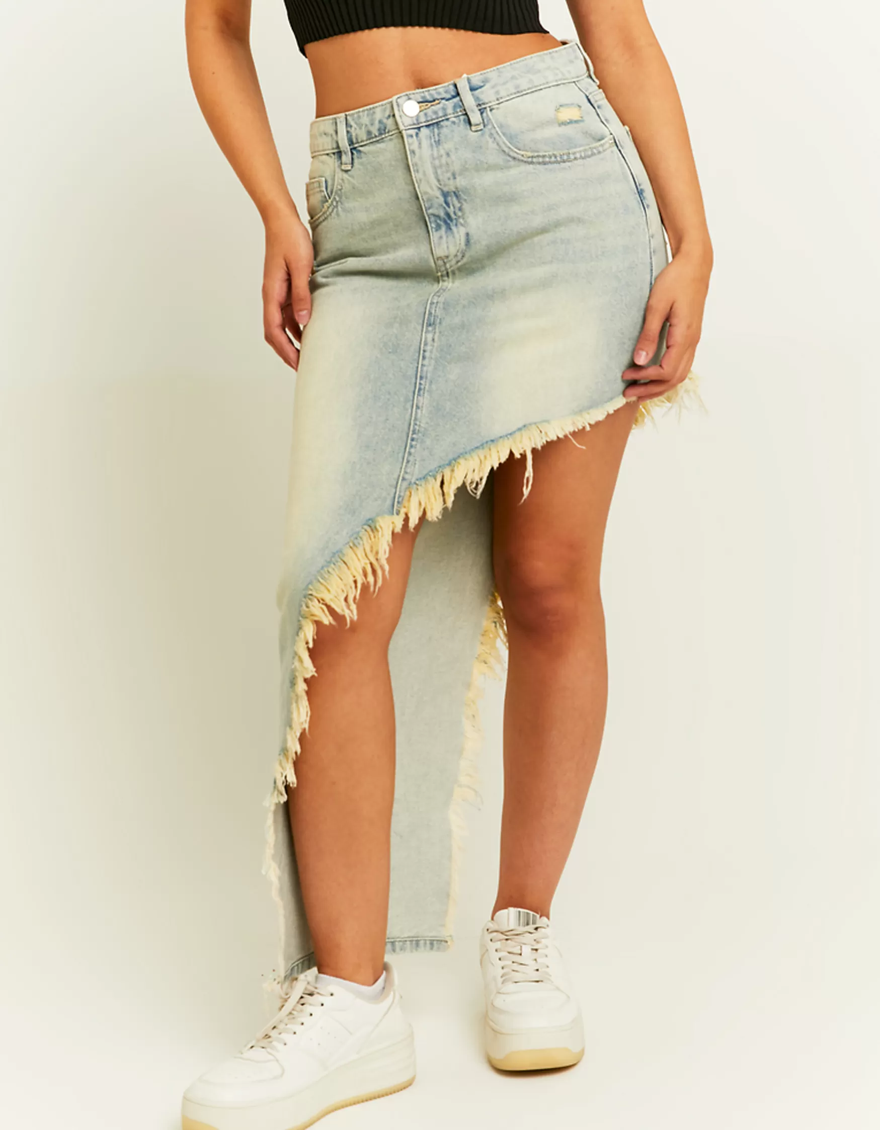 Fashion Mini Jupe en Jean Ourlet Destroy Jupes