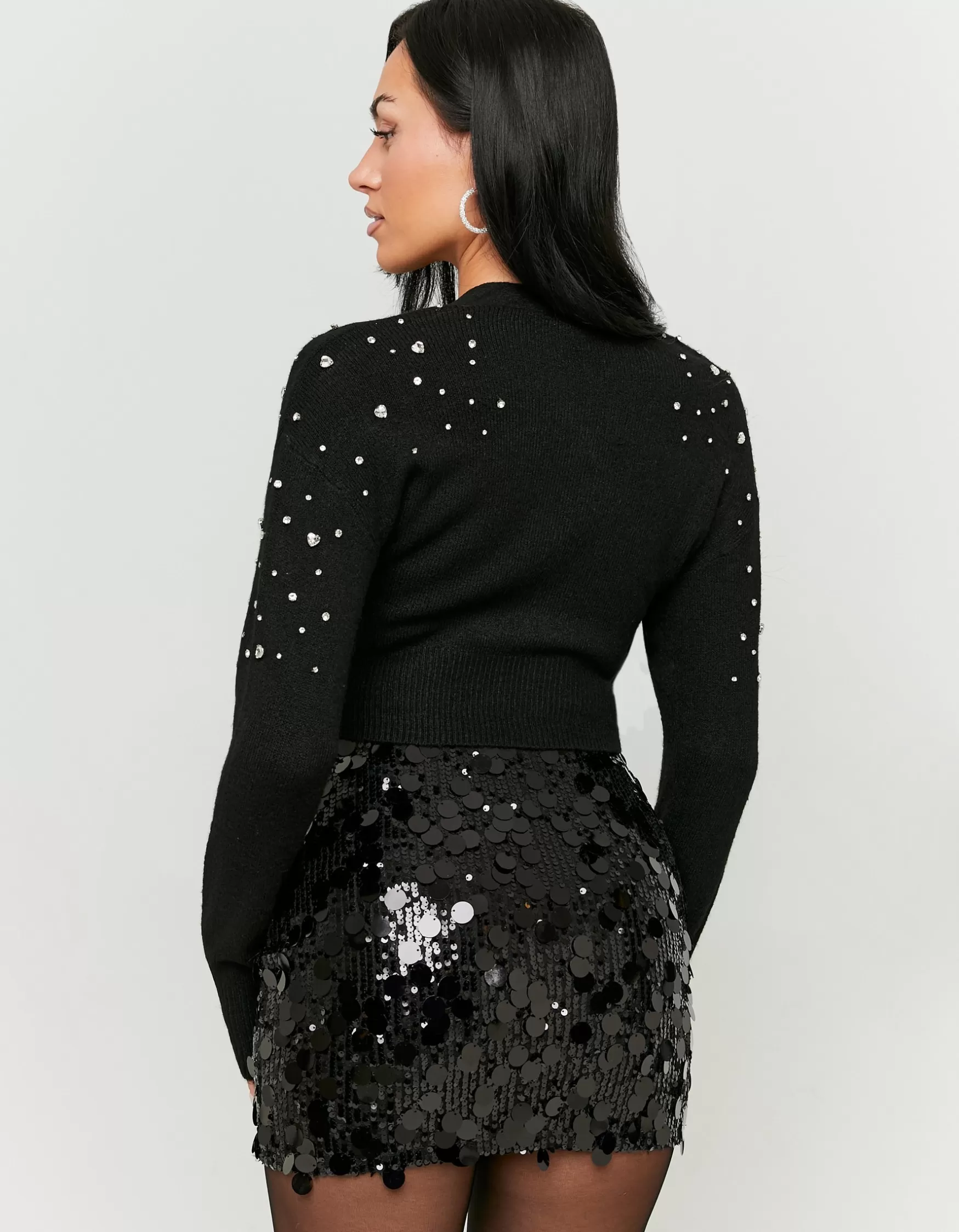 Cheap Mini Jupe e avec Grands Sequins Jupes