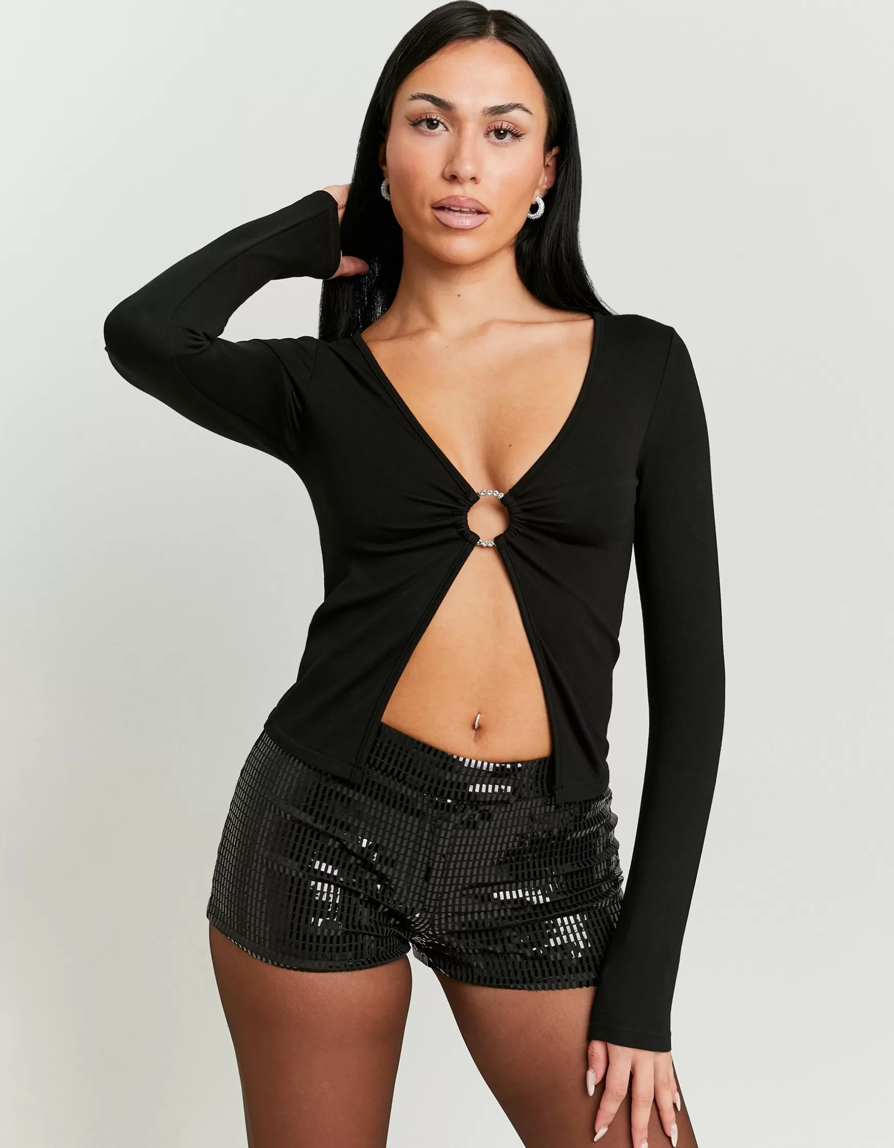 Hot Mini Short avec Stickers en Strass Shorts