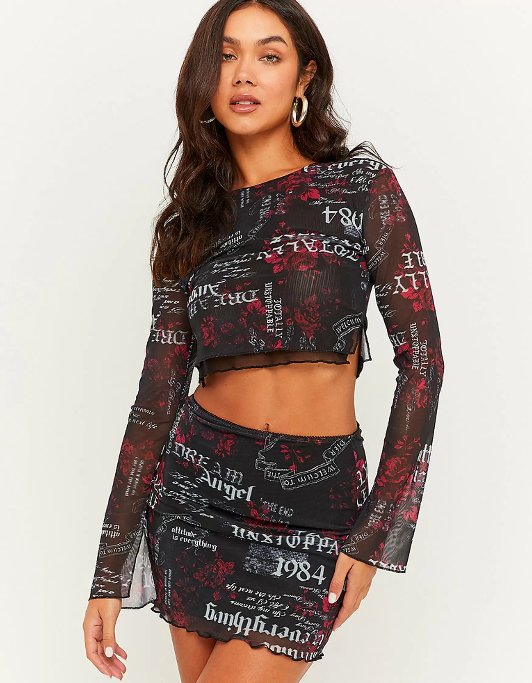 Clearance Minijupe en mesh imprimée Jupes