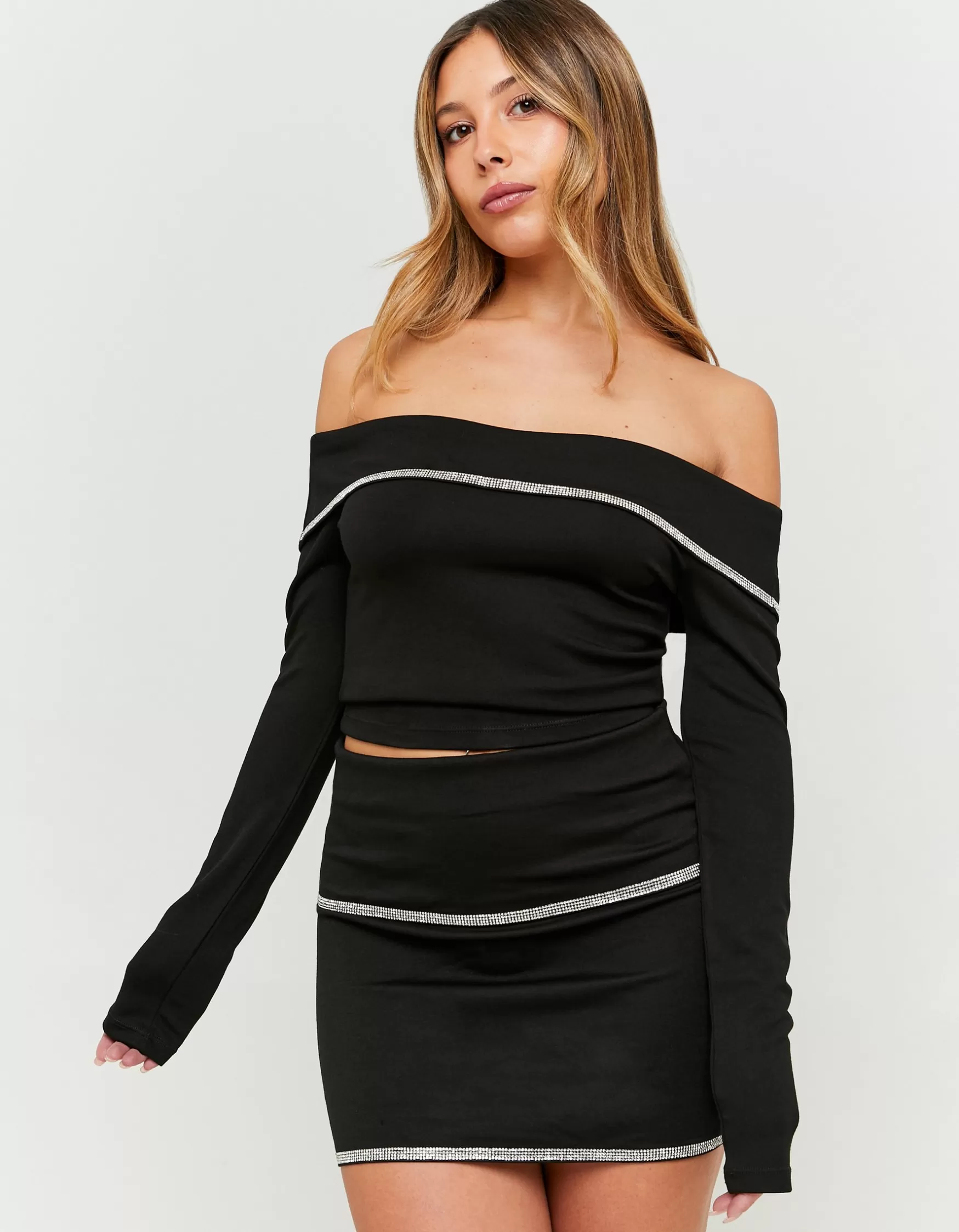 Sale Mini-Jupe e en Similicuir avec Strass Jupes | Total Look
