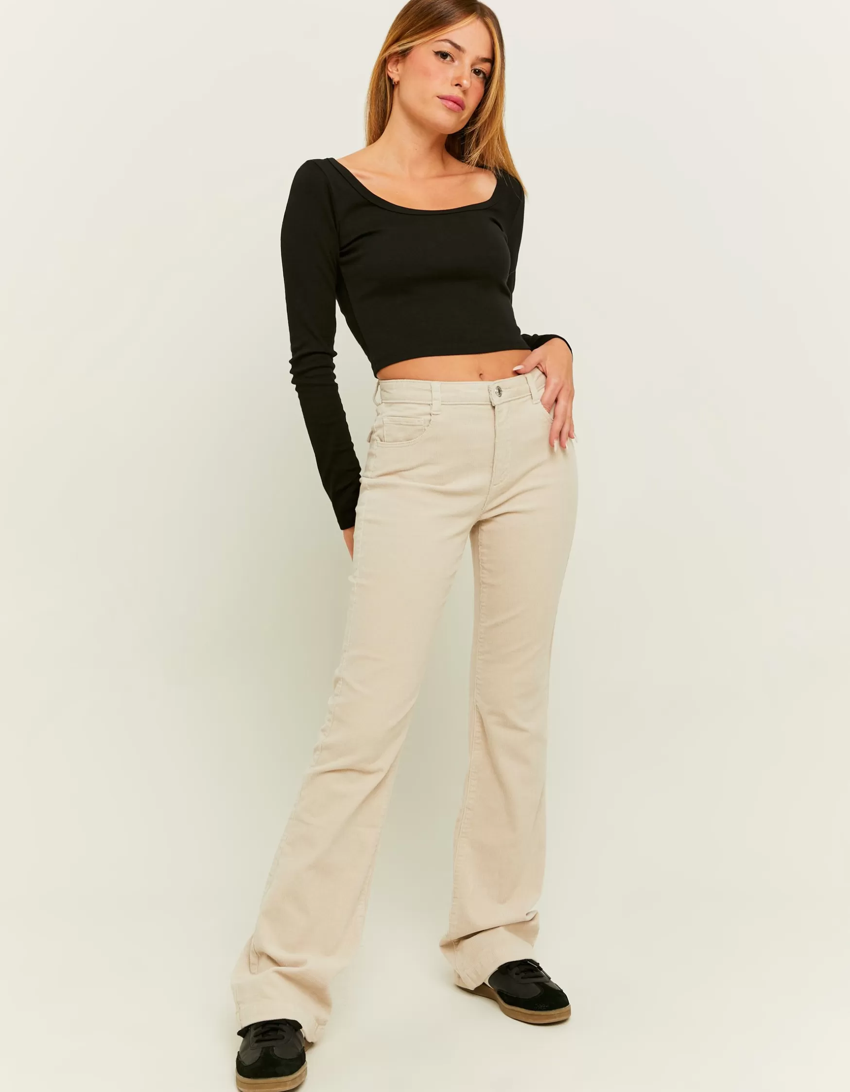 Online Pantalon Bootcut en Velours Côtelé Pantalons