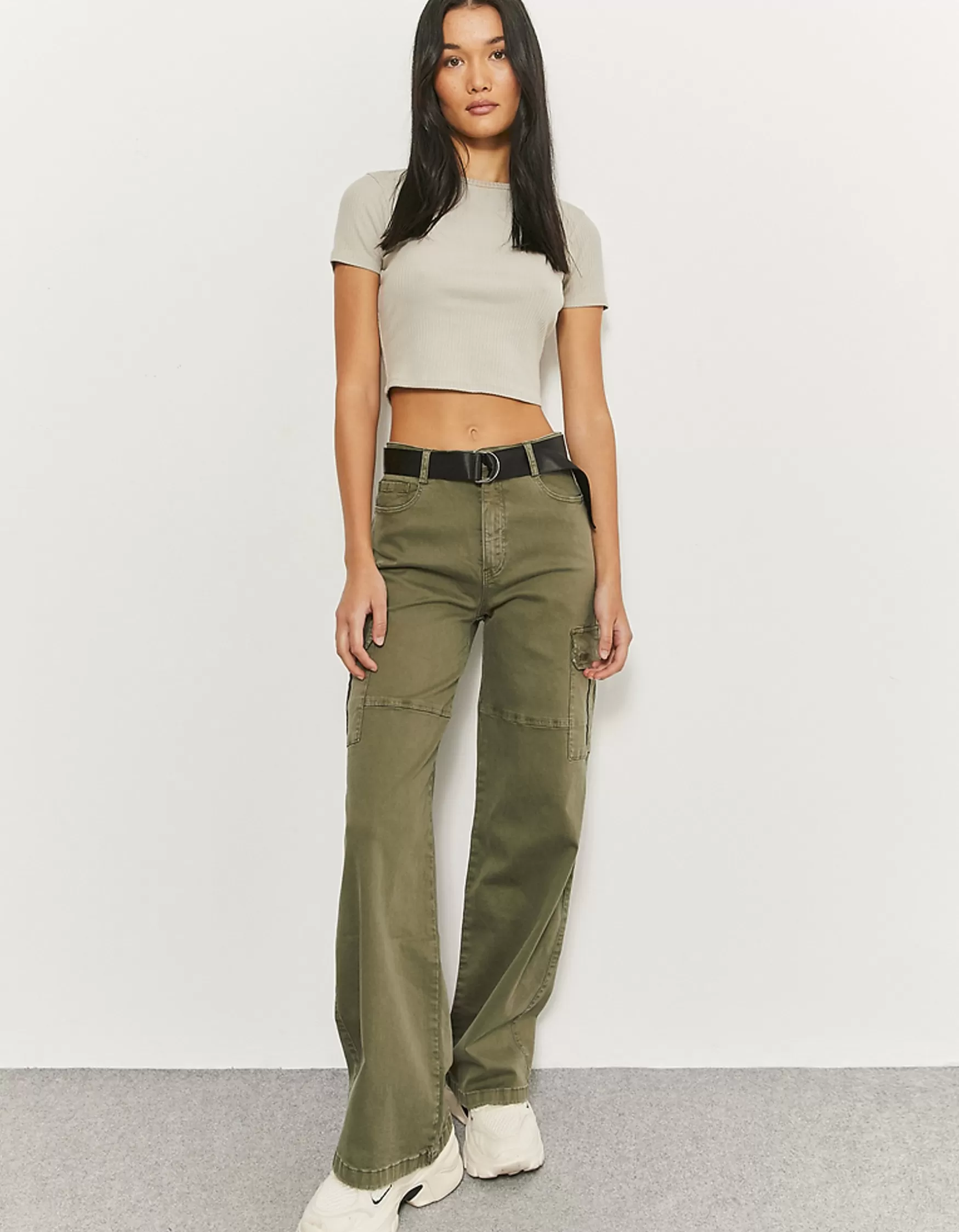Hot Pantalon Cargo Jambe Large à Ceinture Cargo & Parachute
