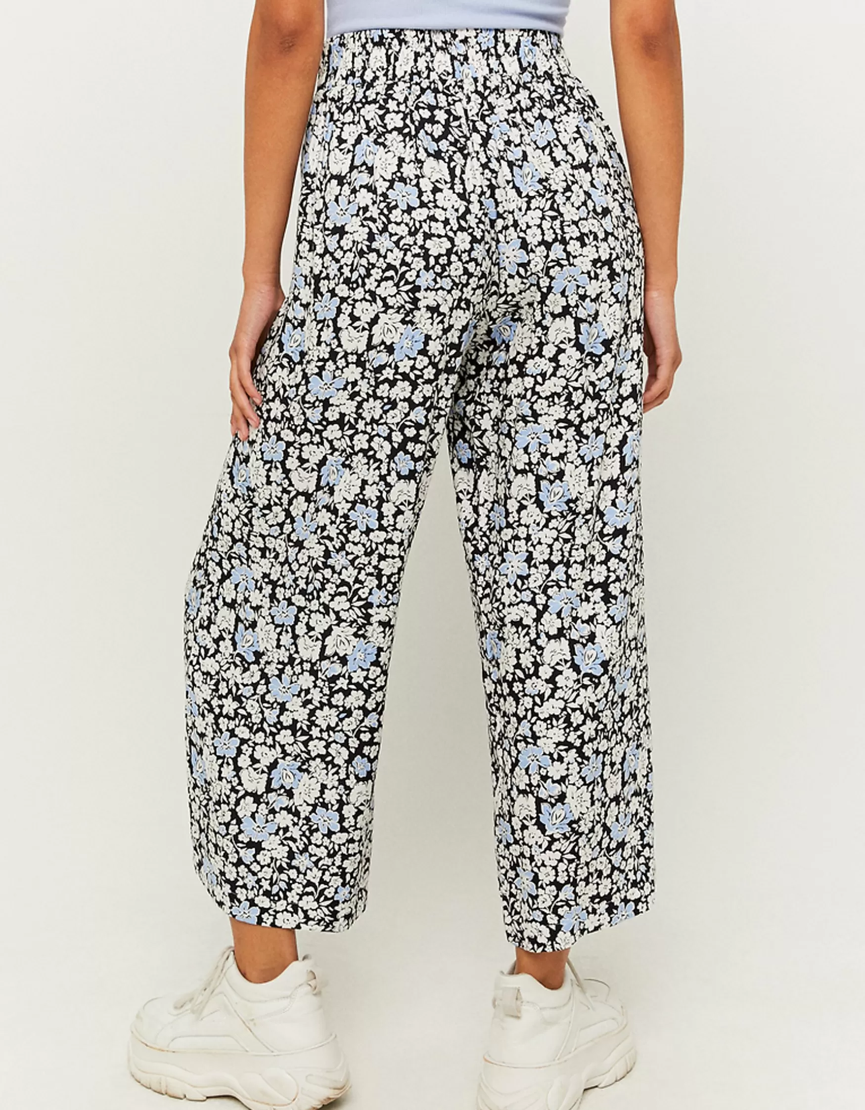 Store Pantalon Culotte Taille Haute en Lin Pantalons