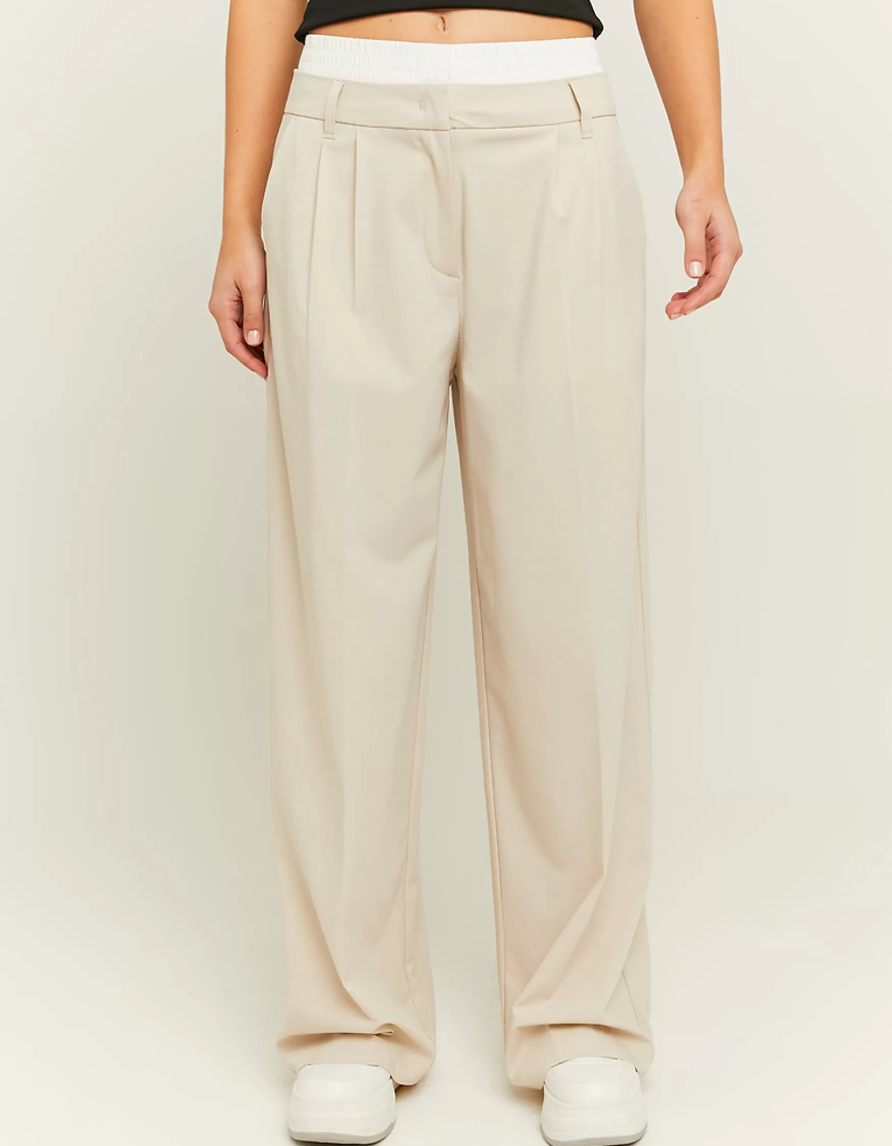 Cheap Pantalon loose taille moyenne Pantalons