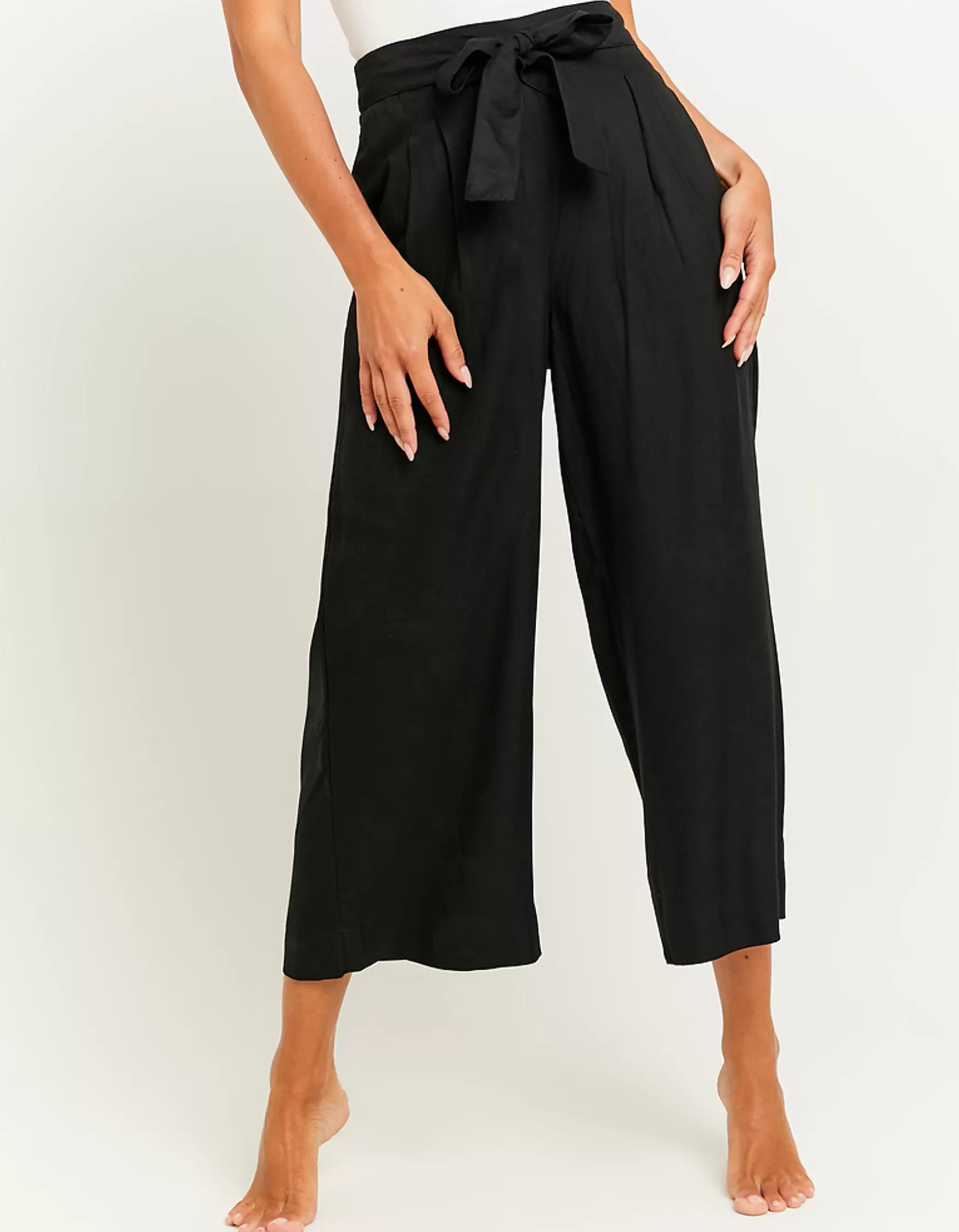 Sale Pantalon Wide Leg avec Taille Élastique Pantalons