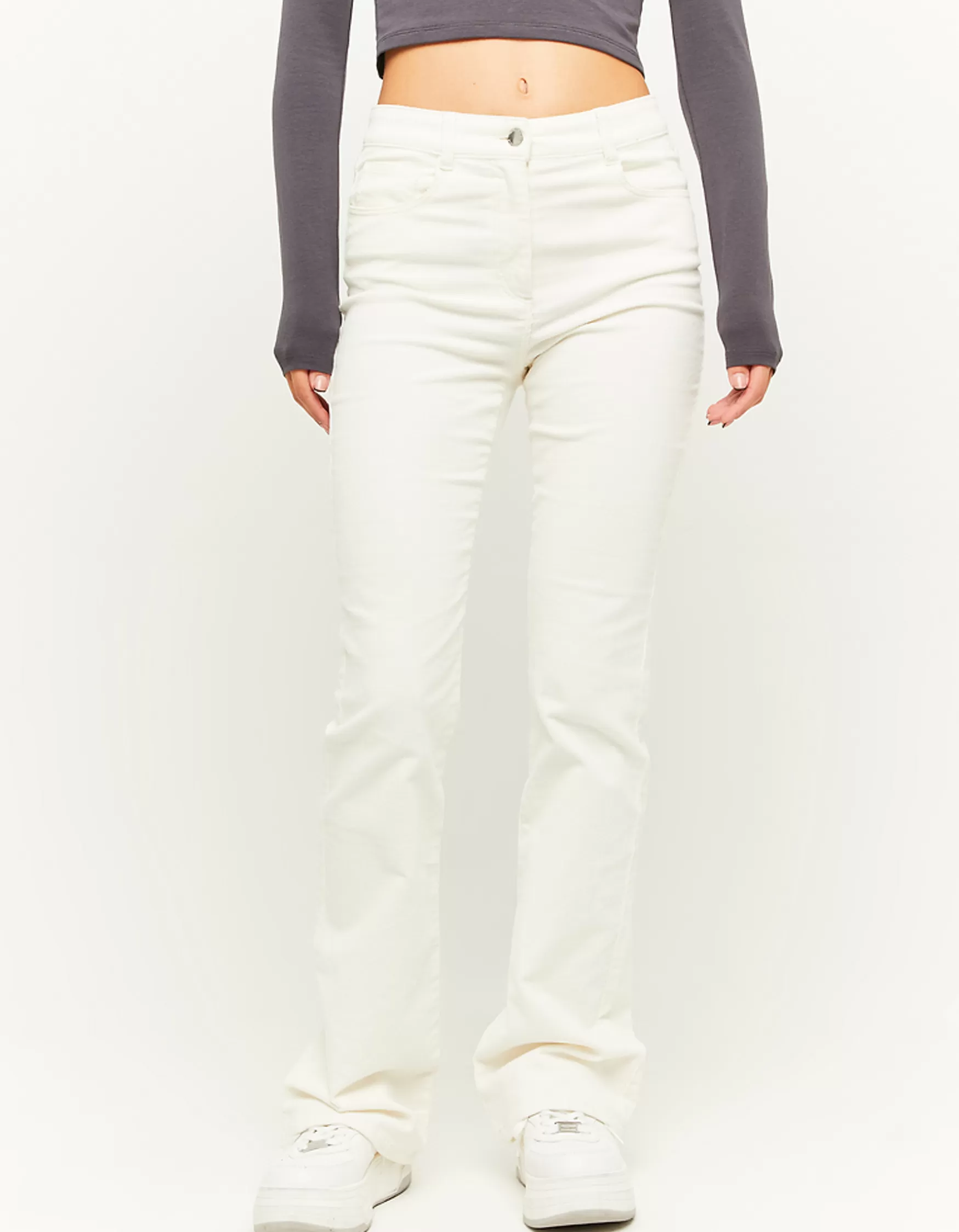 Shop Pantalon Taille Haute en Velours Côtelé Pantalons