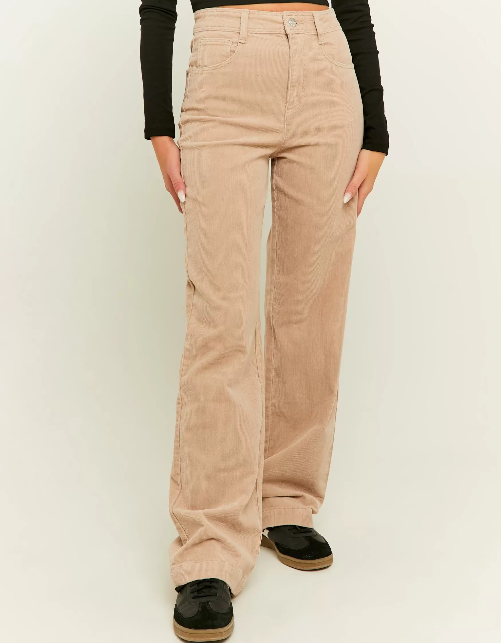 Sale Pantalon Wide Leg en Velours Côtelé Pantalons
