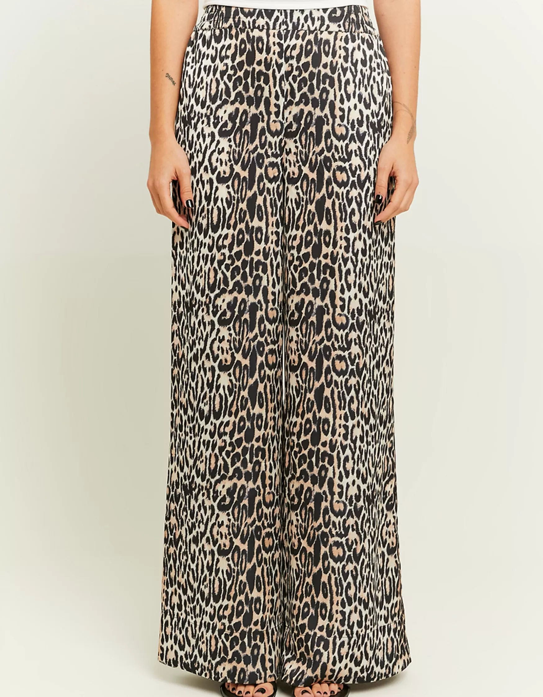 Flash Sale Pantalon Wide Leg en Satin Imprimé Léopard Pantalons