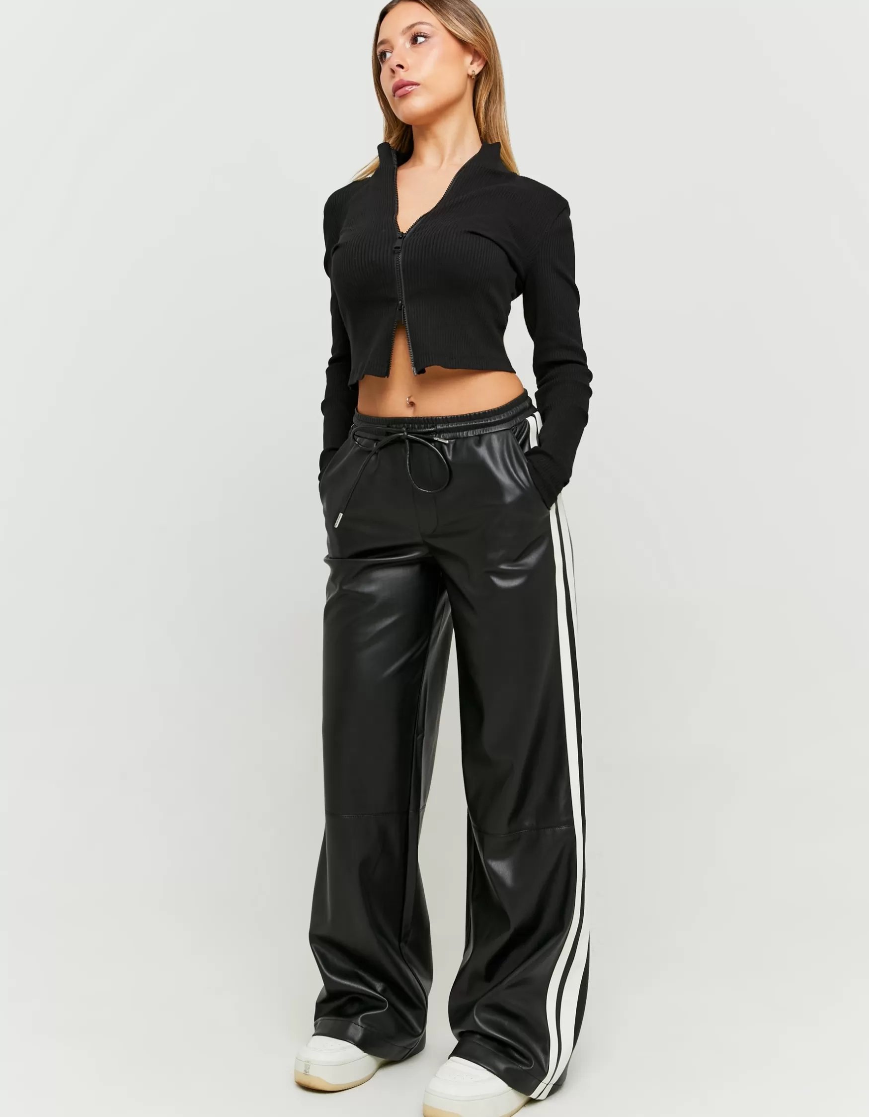 New Pantalon Wide Leg en Similicuir Pantalons