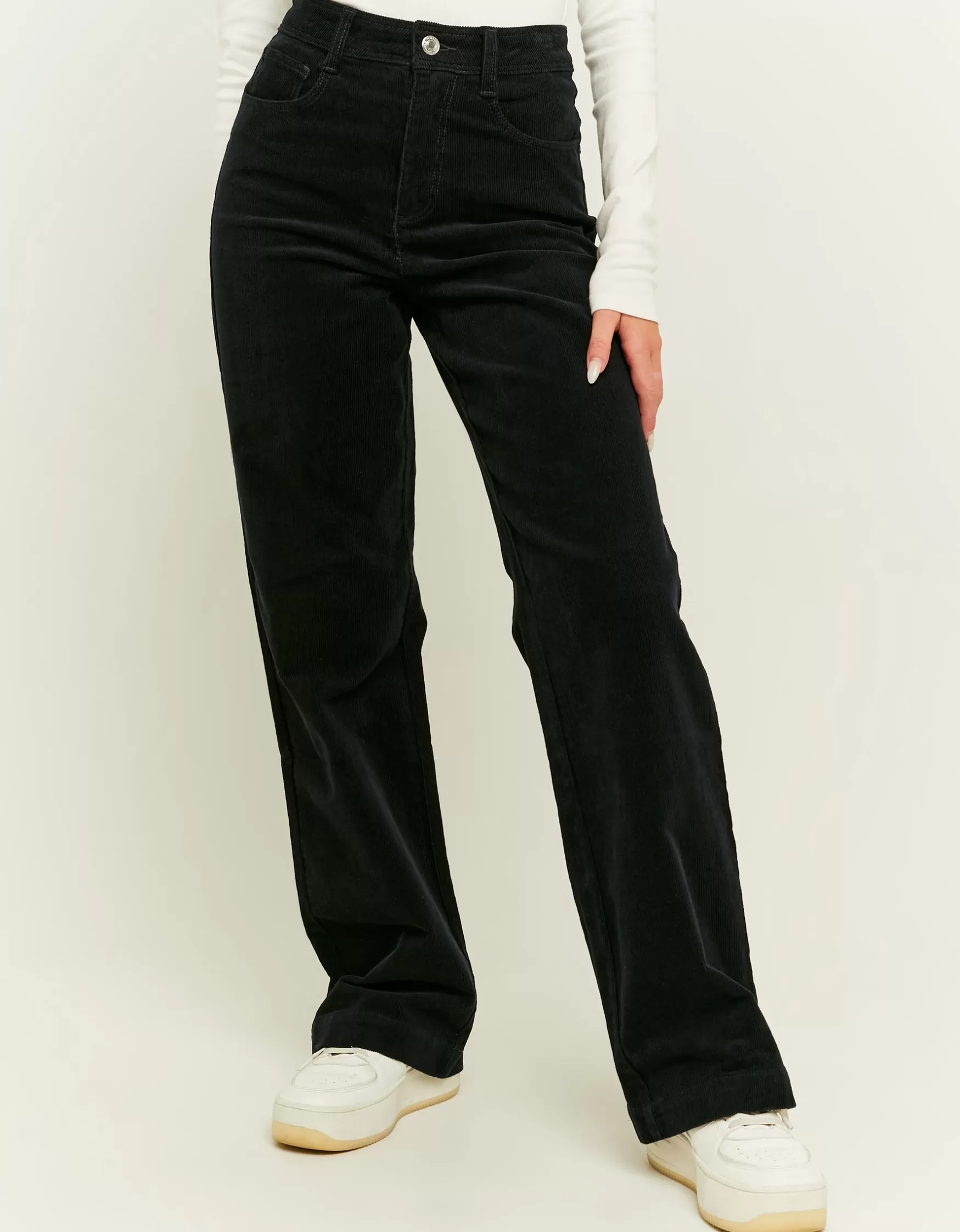 Discount Pantalon Wide Leg en Velours Côtelé Pantalons