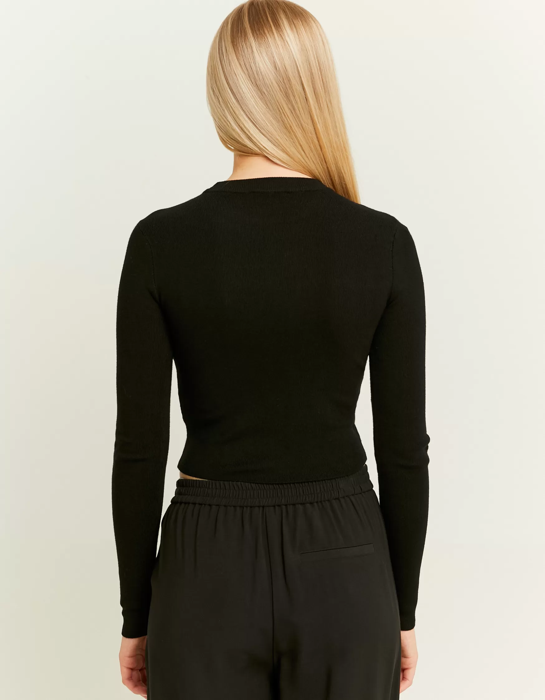 Clearance Pull Ajusté en Maille avec Détail en Strass Maille