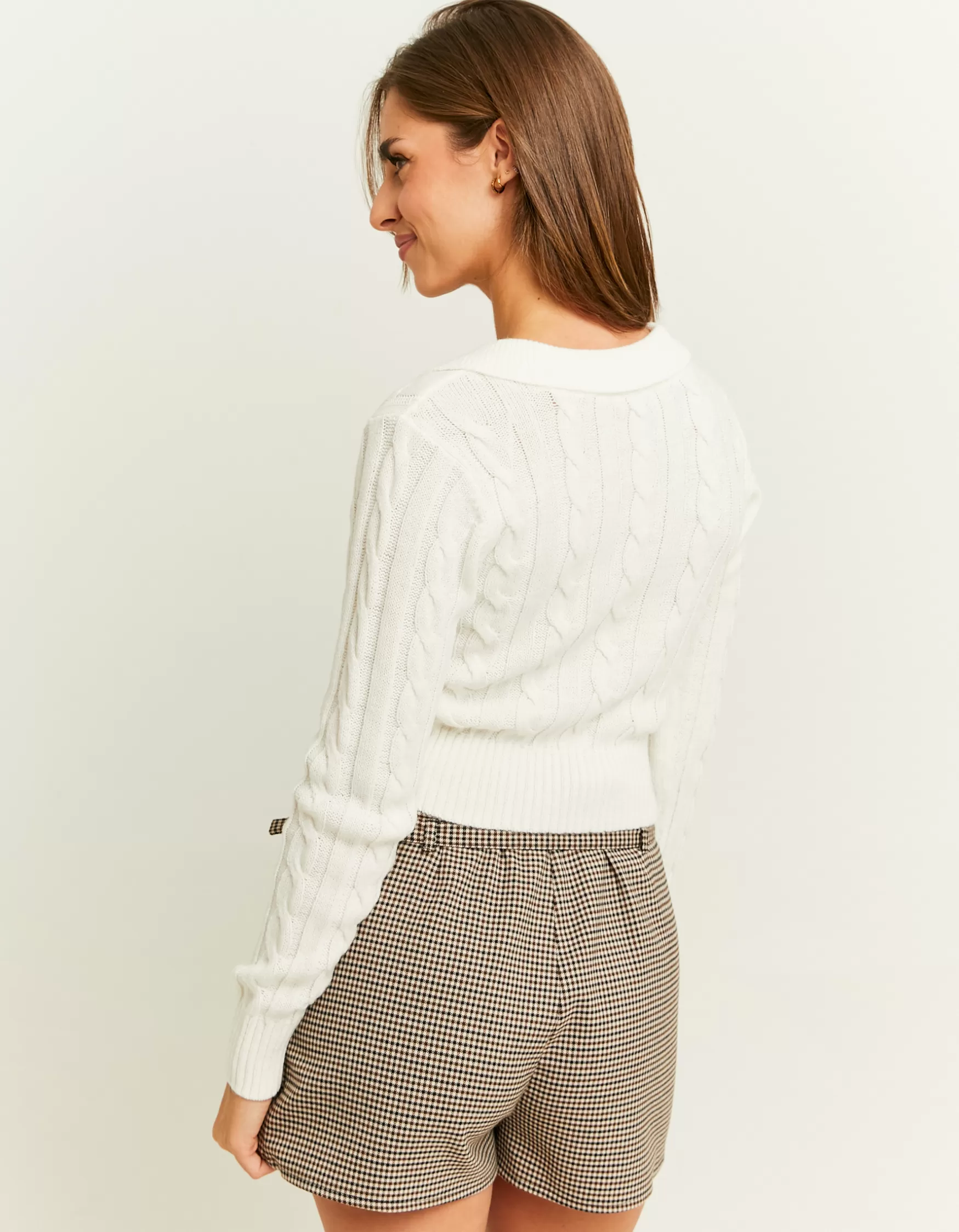 New Pull en Maille Torsadée Col Polo Maille