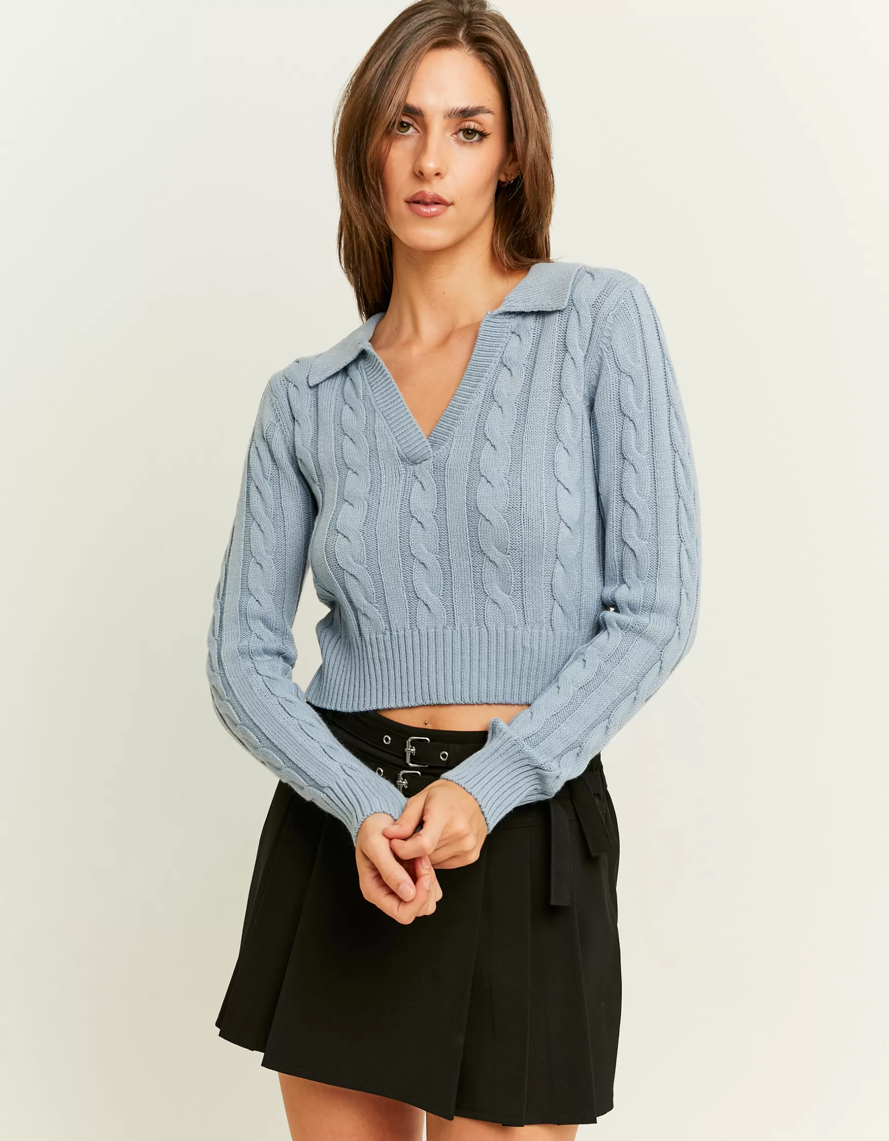 Store Pull en Maille Torsadée Col Polo Maille
