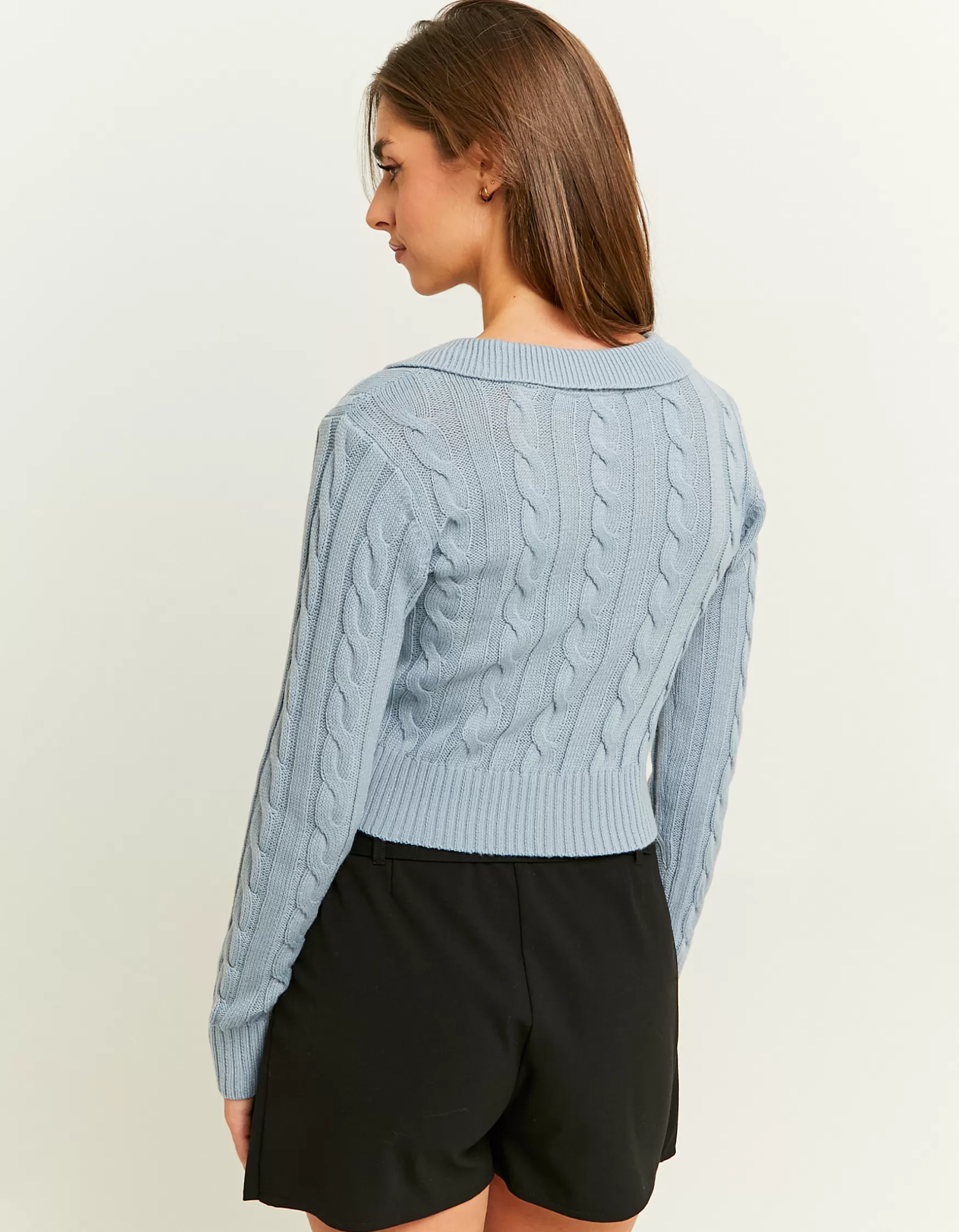 Store Pull en Maille Torsadée Col Polo Maille