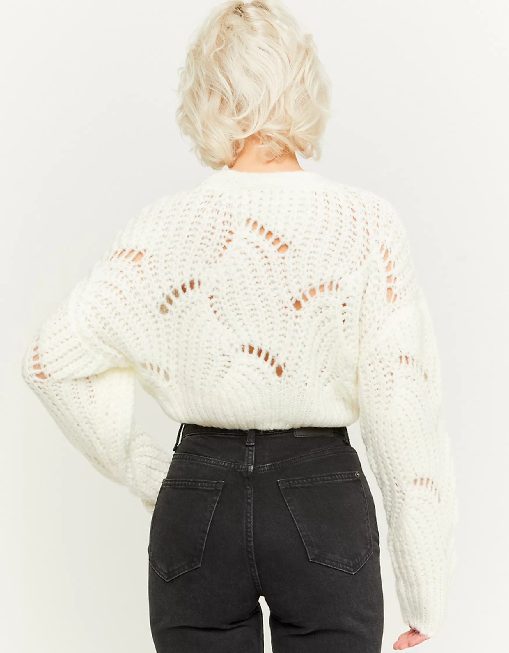 Clearance Pull Court en Maille Épaisse Maille