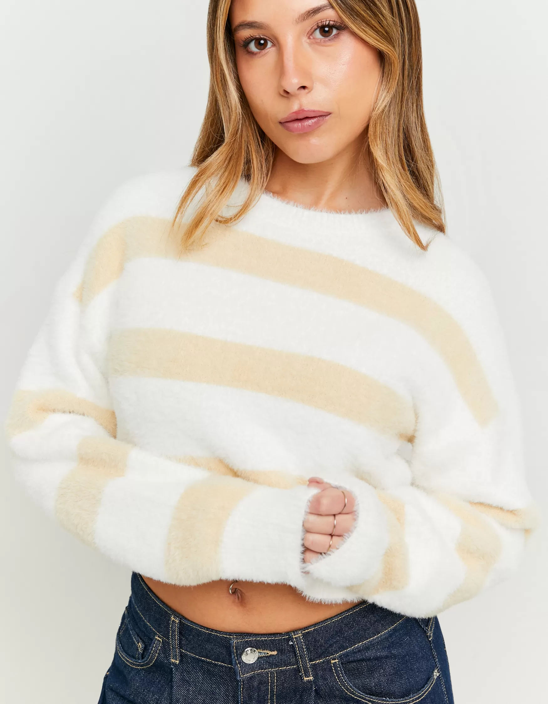 Fashion Pull Doux Rayé Maille