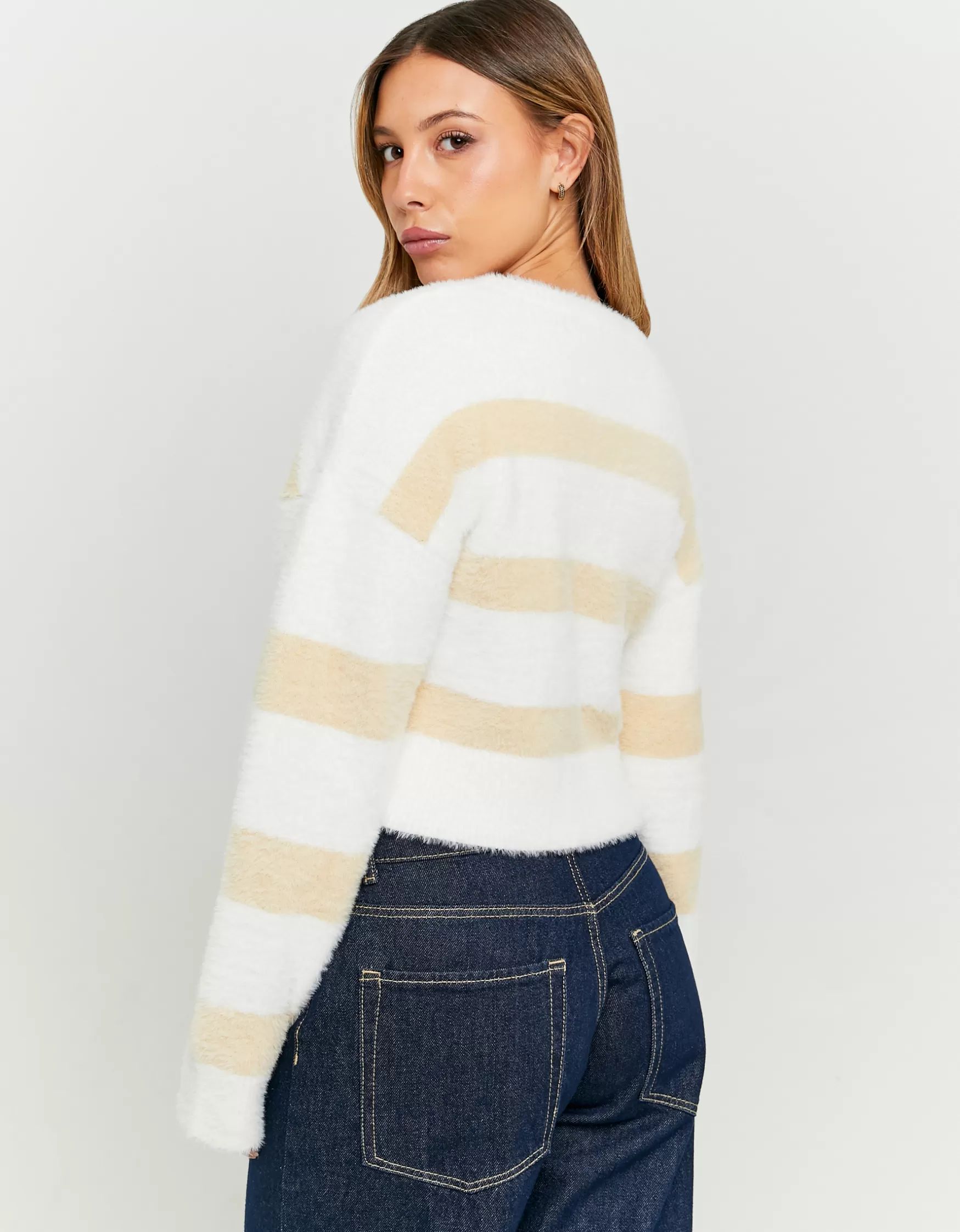 Fashion Pull Doux Rayé Maille