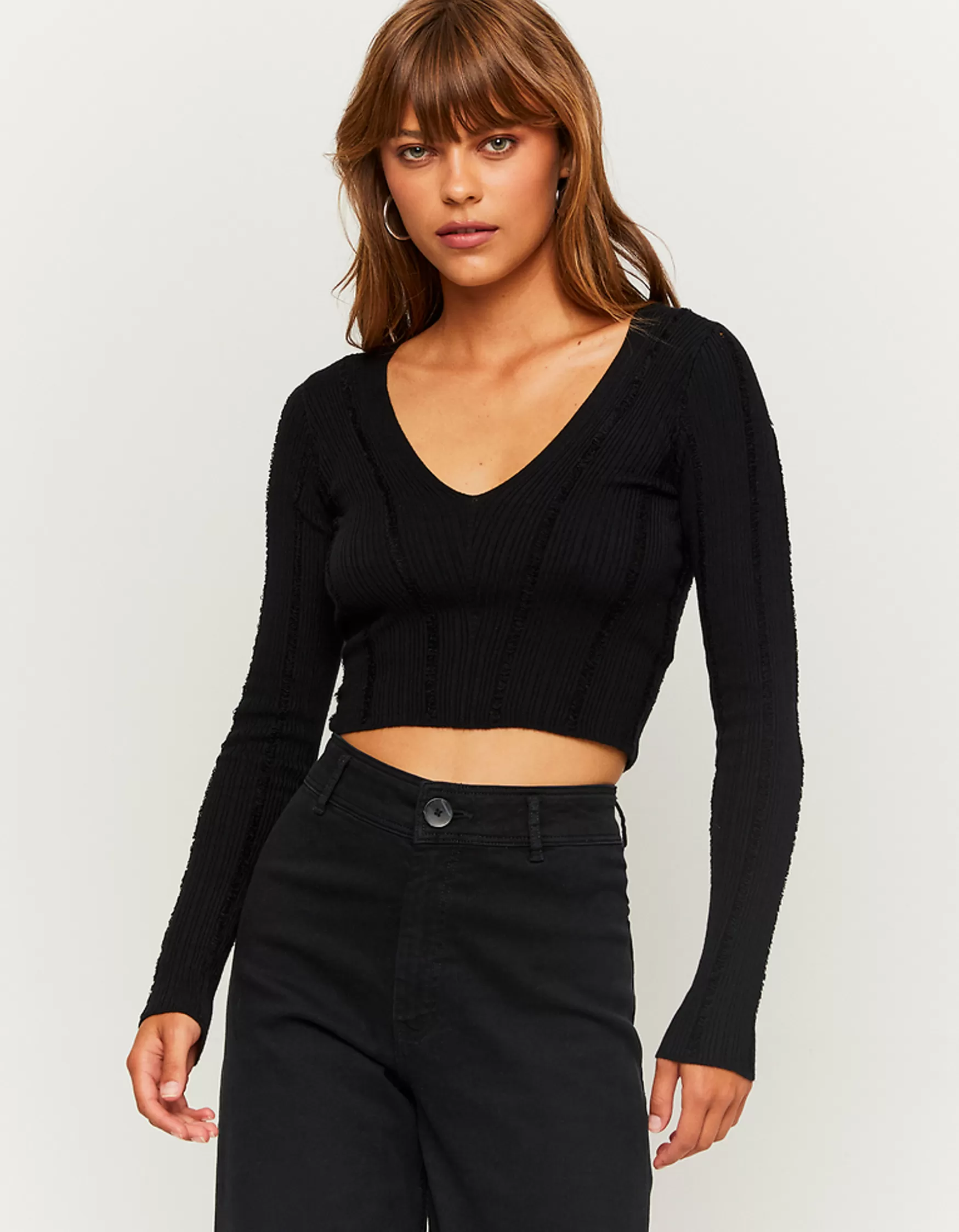 Cheap Pull en maille à col en V Maille