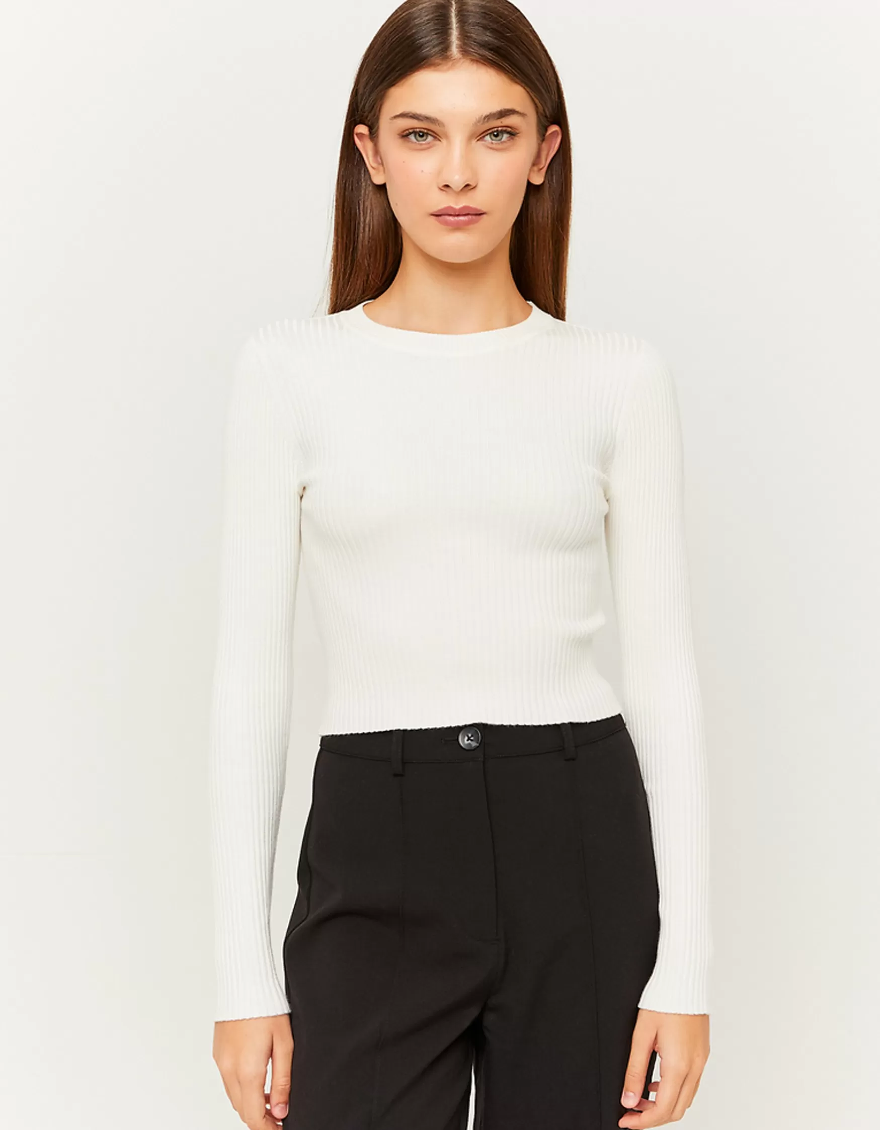 Outlet Pull en maille blanc Maille