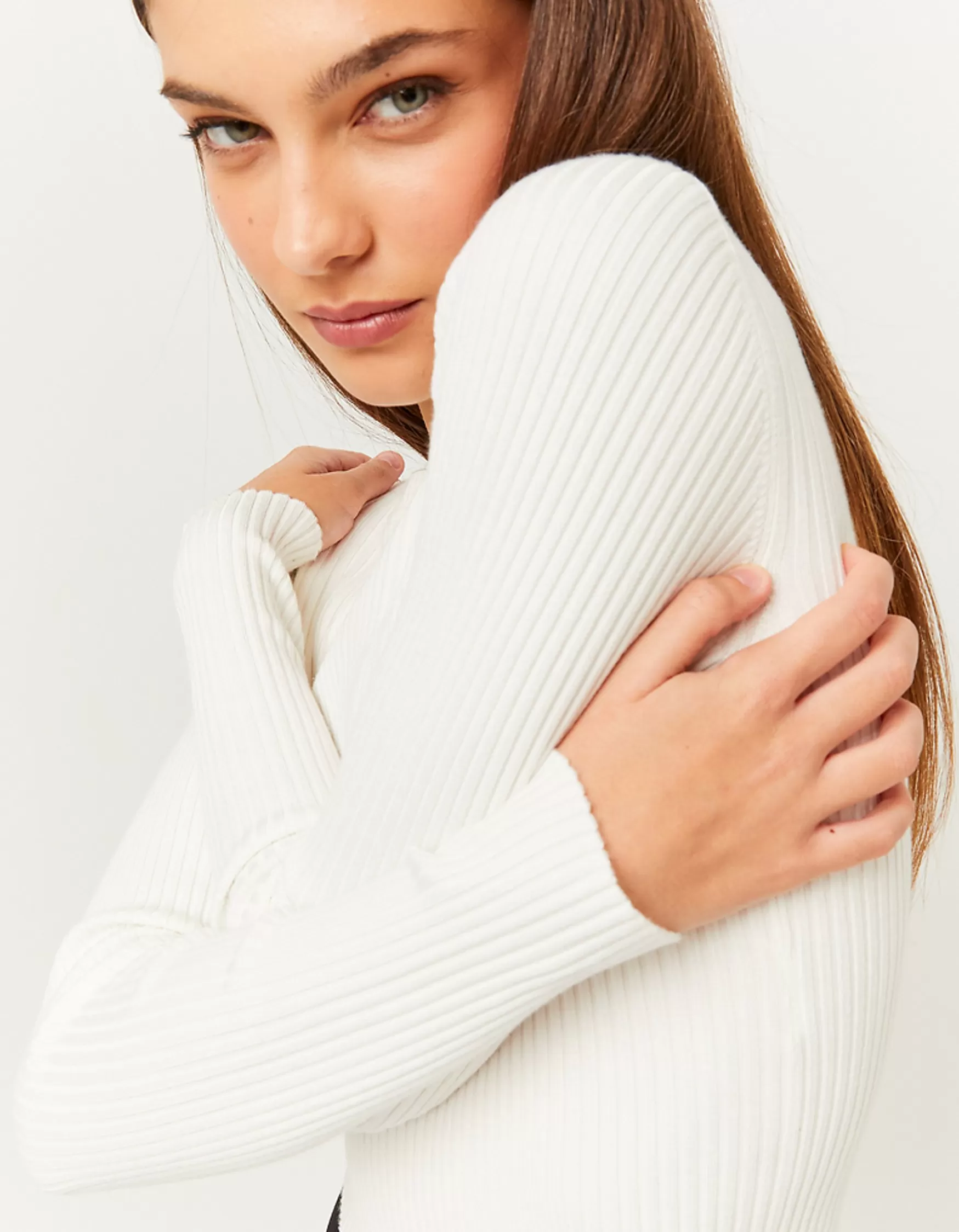 Outlet Pull en maille blanc Maille