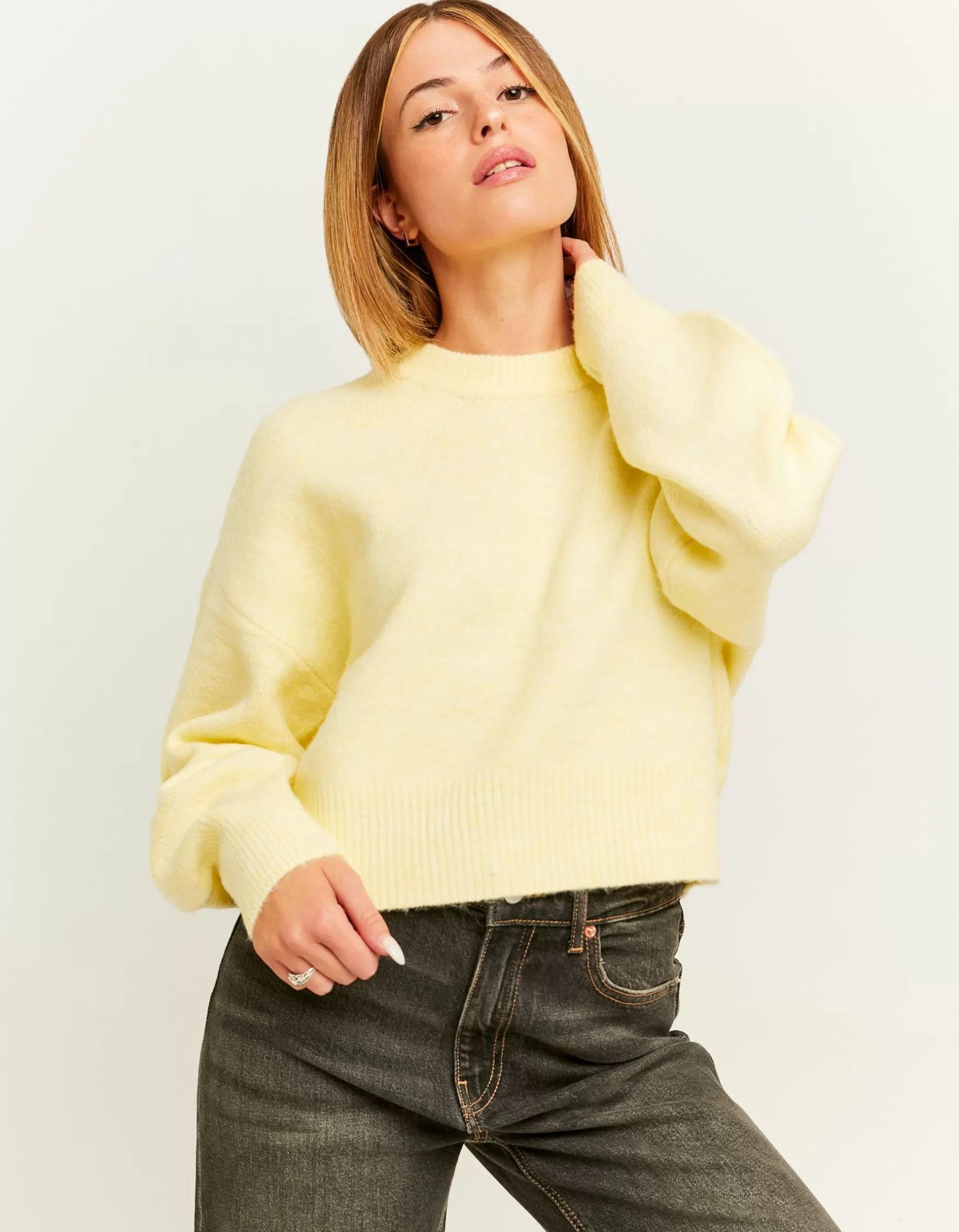Fashion Pull Court Basique Maille