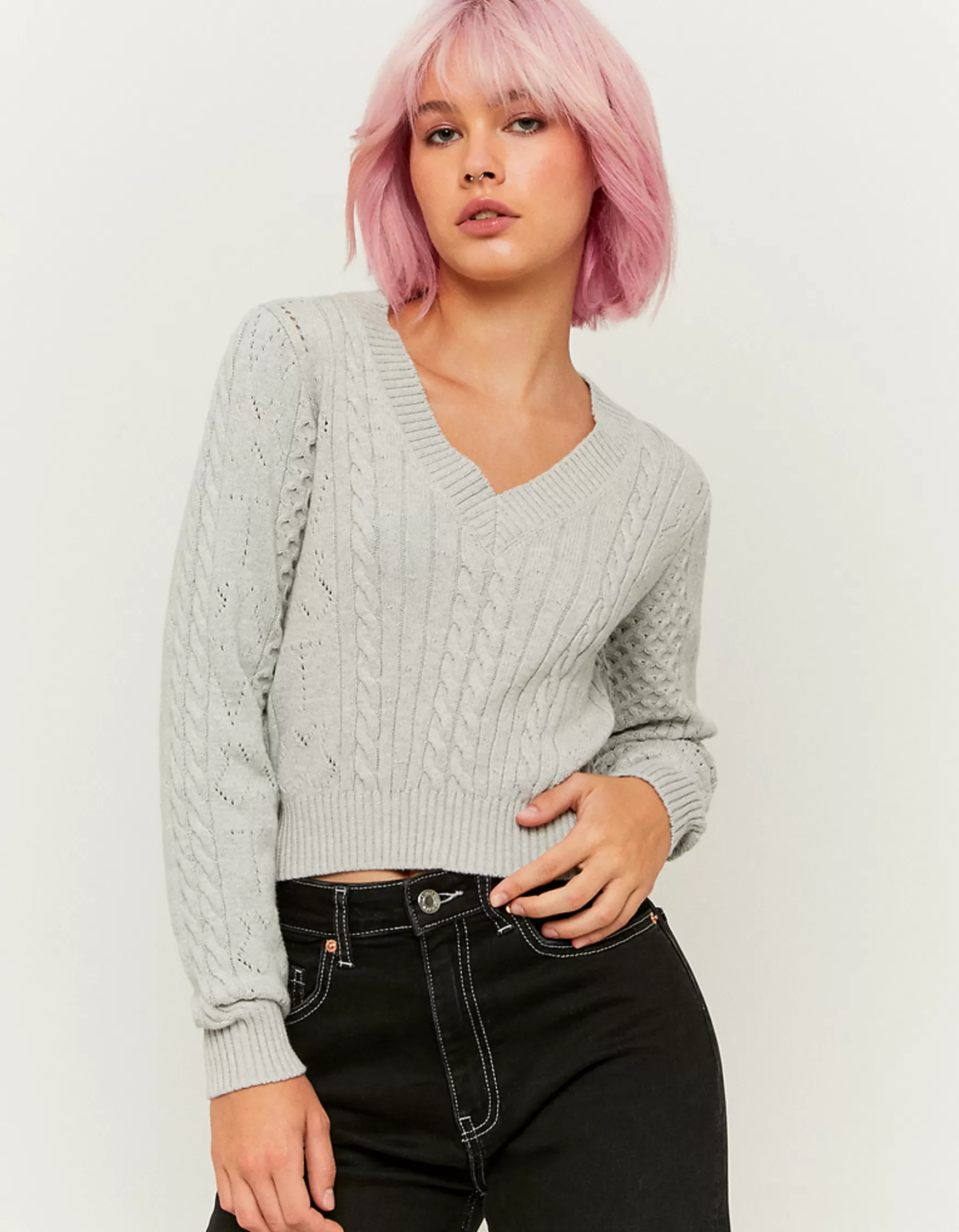 Best Sale Pull Manches Longues Basique Maille